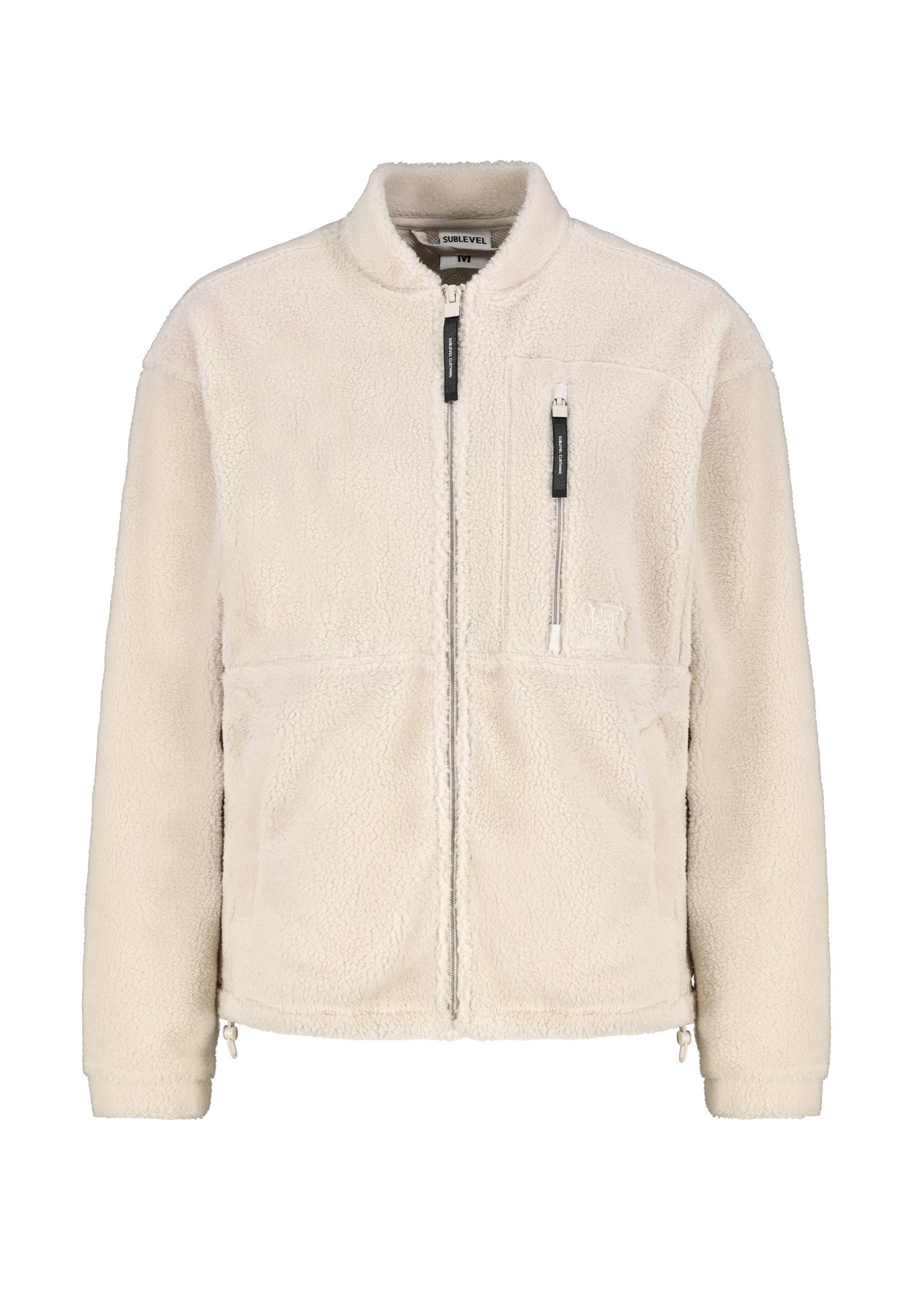 SUBLEVEL Fleecejacke Damen Kuscheljacke mit Leistentaschen Outdoorjacke Kuscheljacke