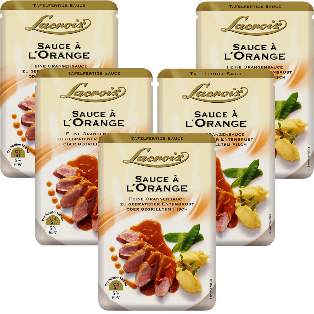 Lacroix Saucen, Lacroix Sauce a l Orange feine Orangensauce zu fleisch 150ml 5er Pack