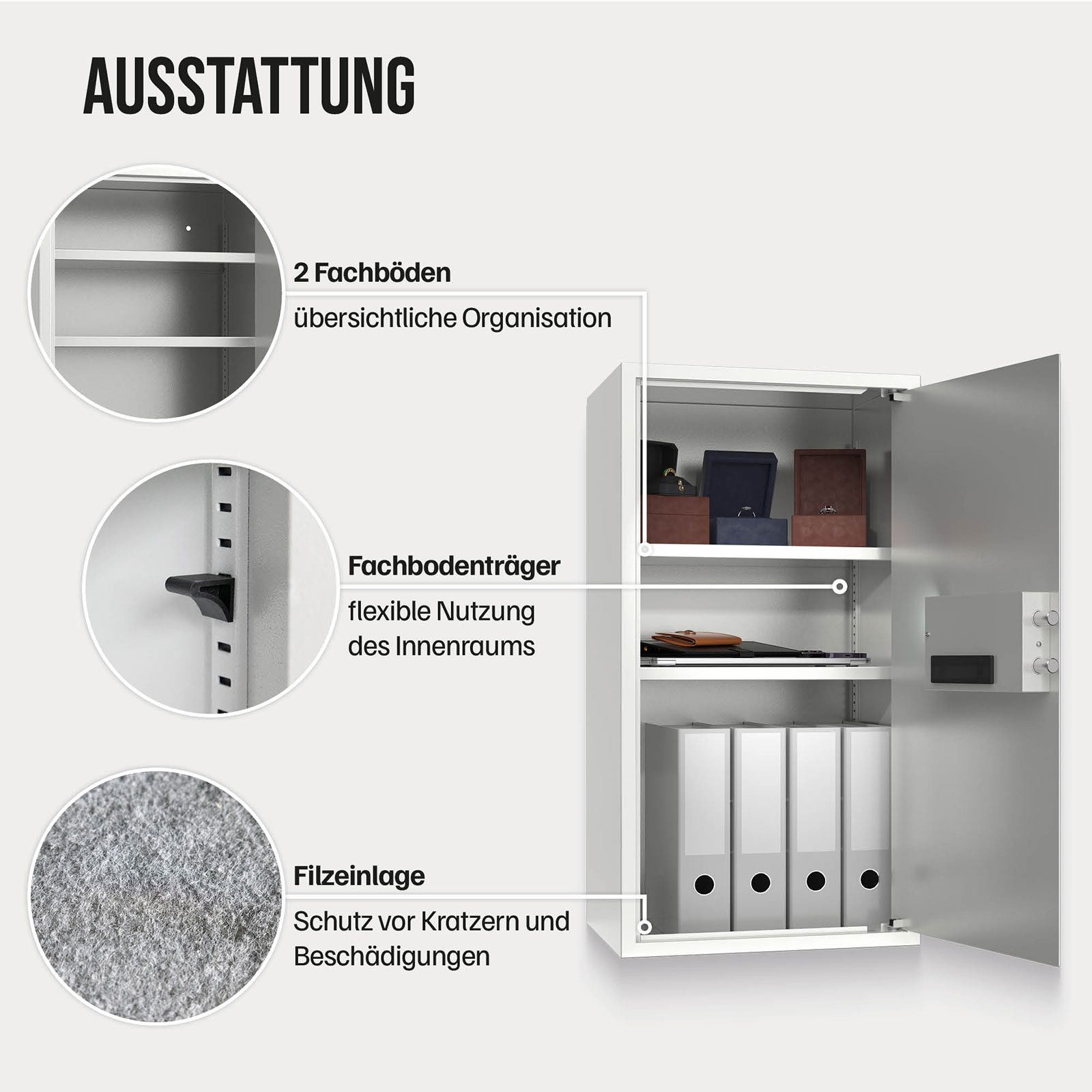 Profirst Möbeltresor Guardian 6 Elektronikschloss Silber
