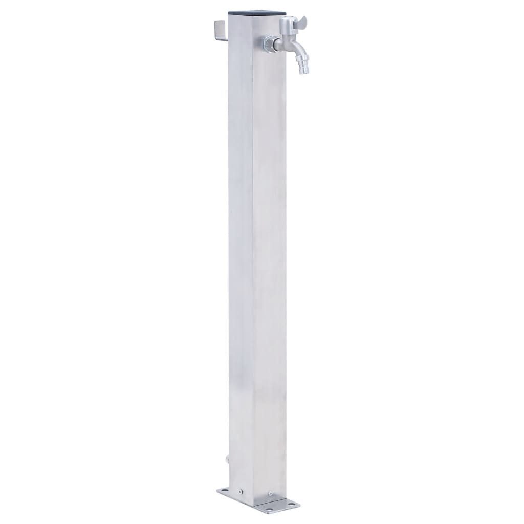vidaXL Wassertank, Wassersäule für den Garten 100 cm Edelstahl Quadratisch