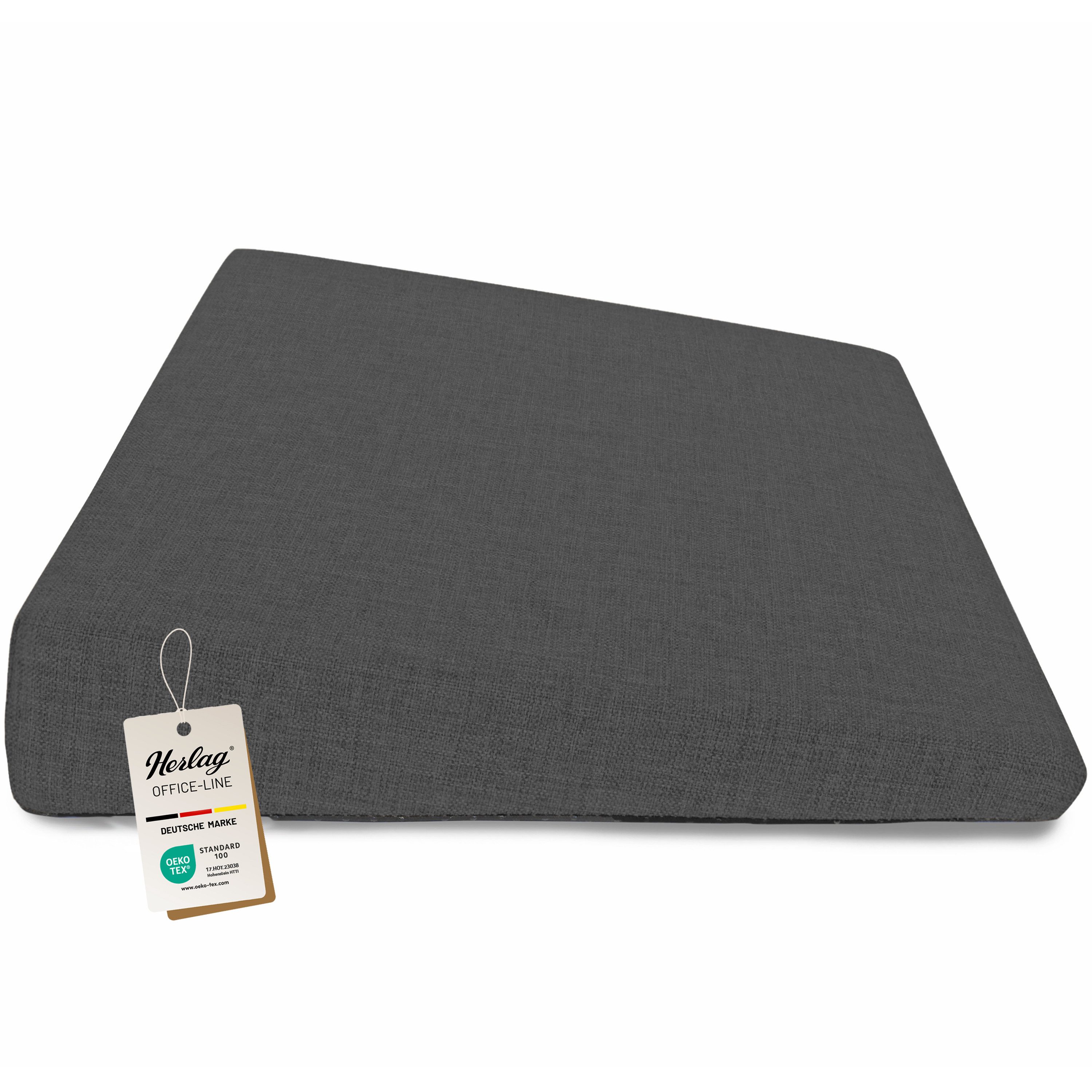 Herlag Keilkissen Stella, Ergonomisches Sitzkeilkissen 33x37x7/2cm Waschbarer Bezug