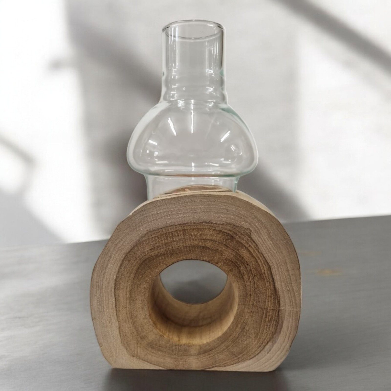 Kinaree Teelichthalter Windlicht Holz, inkl. Glasaufsatz, günstig online kaufen