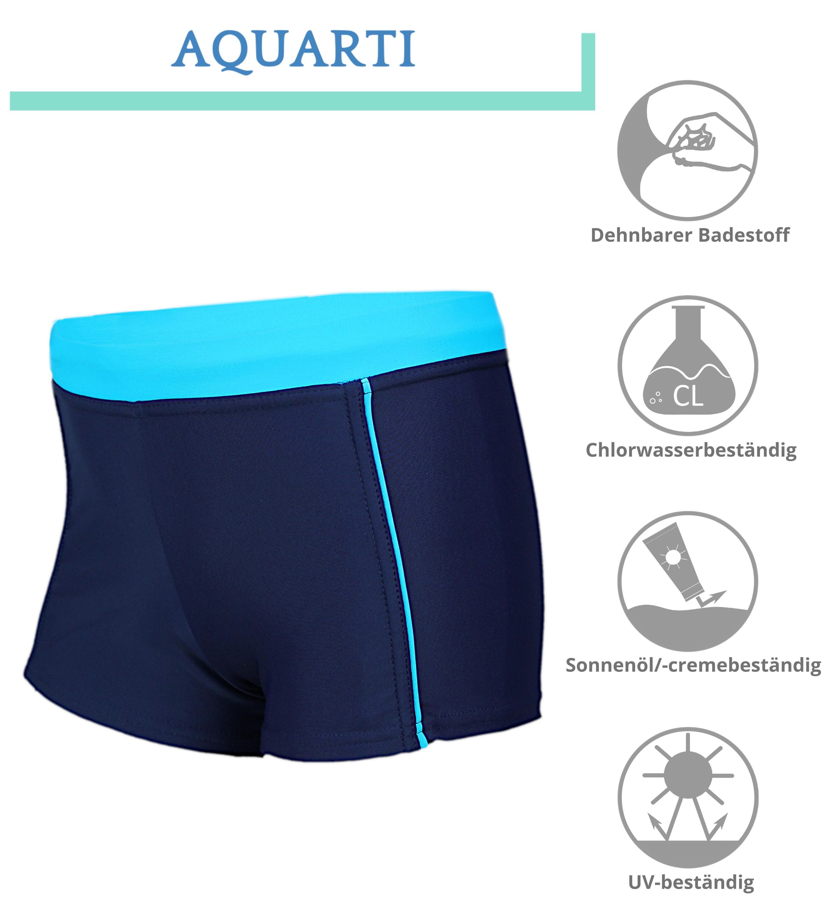 Aquarti Badeshorts Aquarti Jungen Badehose Schwimmhose Seitliche Paspel Kinder Badeshorts – Bild 2 von 5