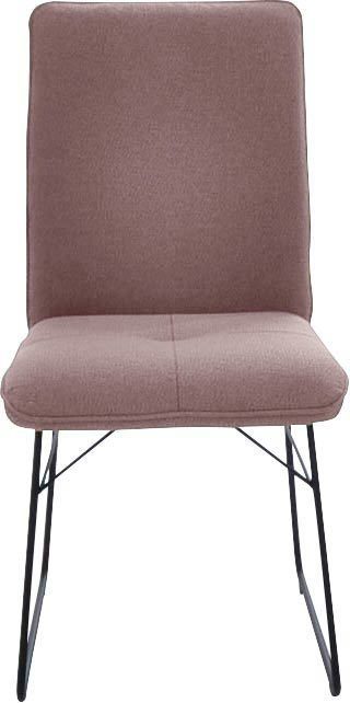 K+W Komfort & Wohnen Kufenstuhl (1 St), Drahtgestell in Metall schwarz, Griff am Rücken, Steppung im Sitz