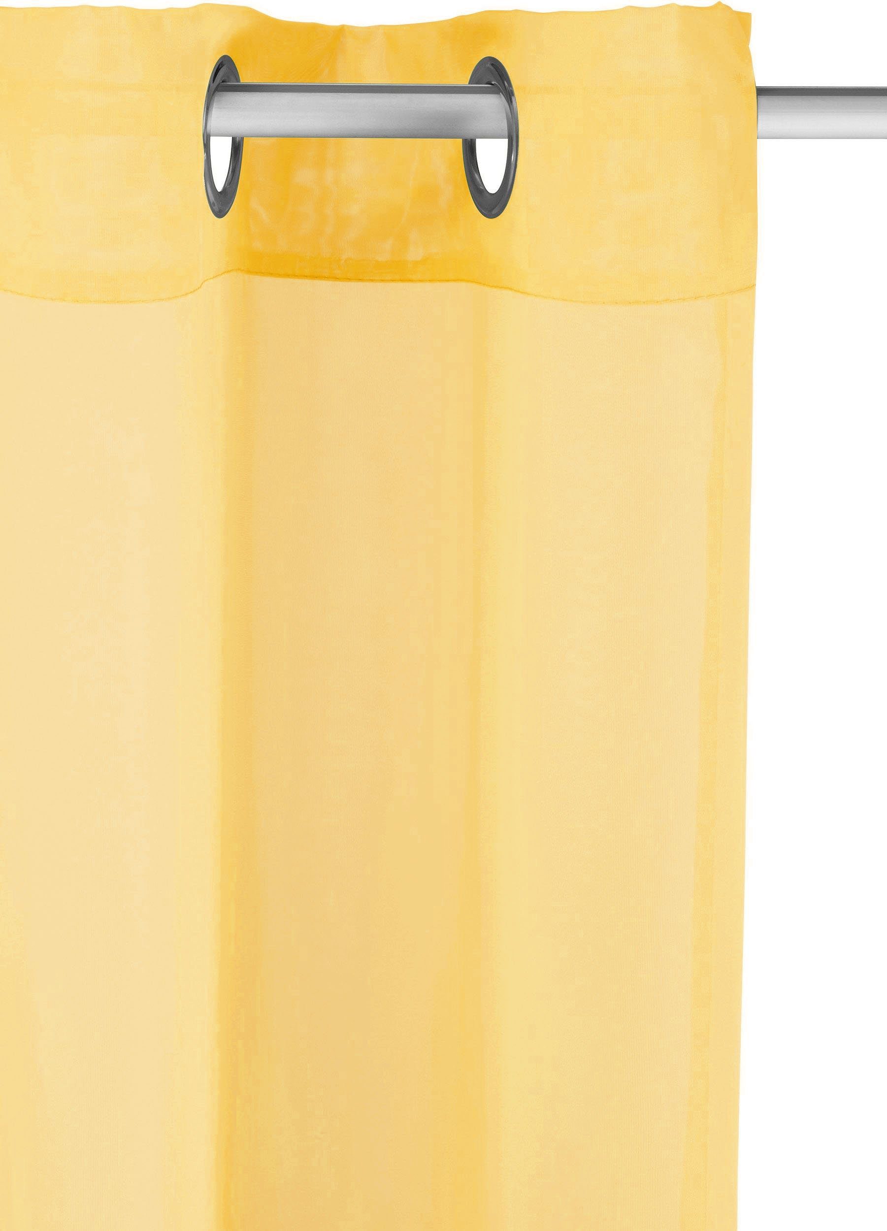 Gardine XANA, einfarbig, transparent, (1 1 Schal, St), gelb Polyester, my Ösen home, Voile, pflegeleicht