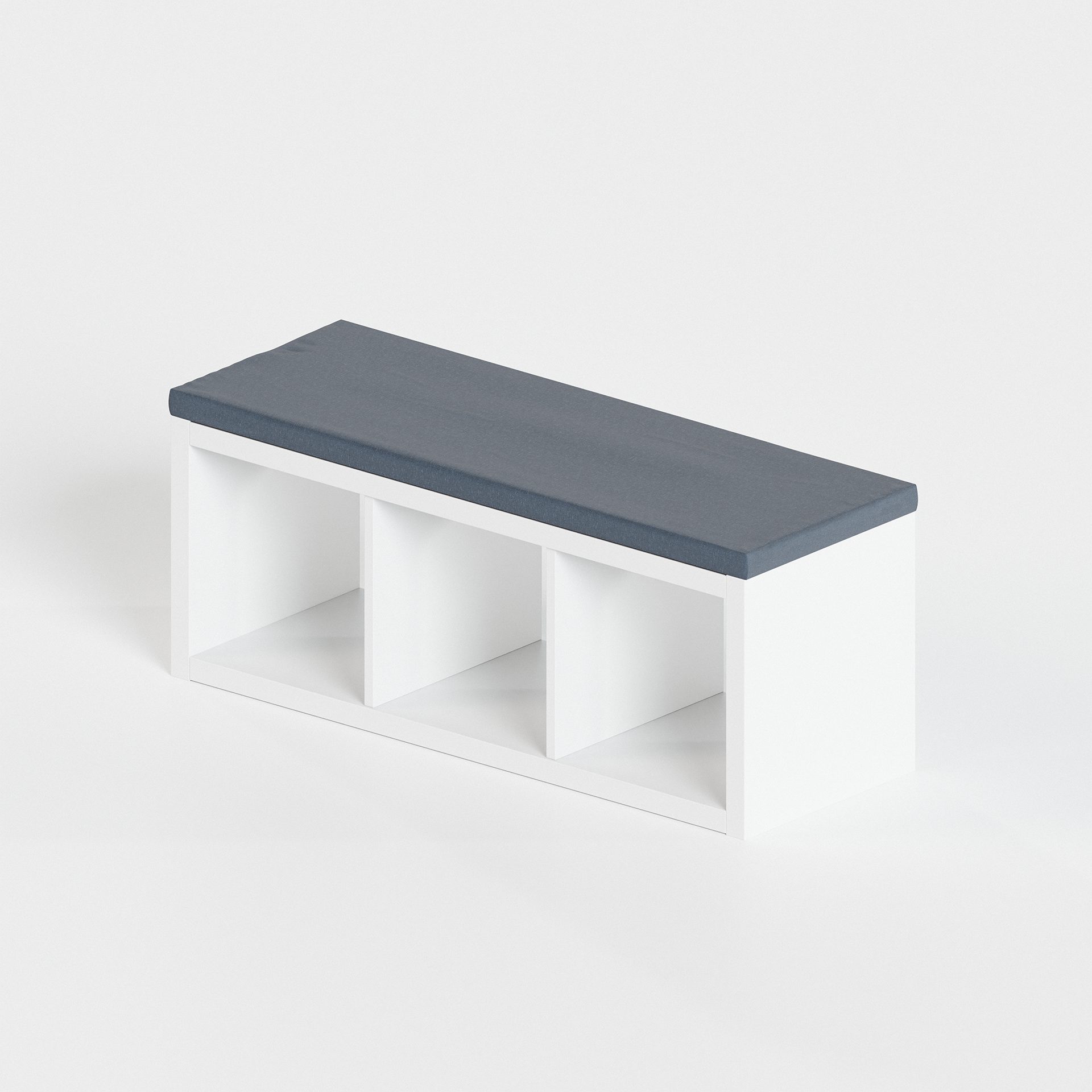 Clutter Cover Sitzkissen für Kallax Regal, Grau, Sitzauflage 4cm Dick, für 2er, 3er oder 4er Kallax, Polster mit abnehmbarem Bezug – Bild 2 von 5