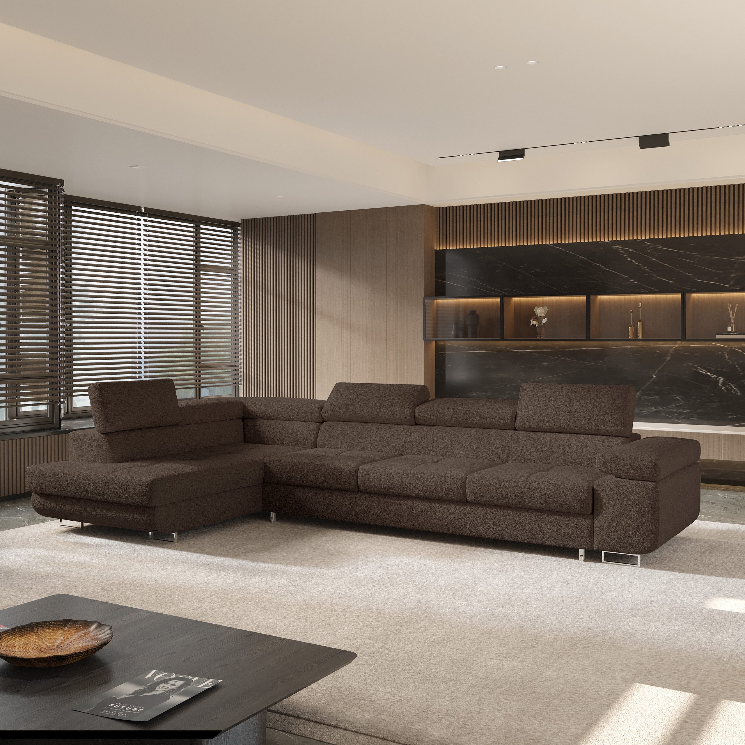 Masseno Ecksofa VICENTE mit Schlaffunktion L-Form, Sofa mit Bettkasten