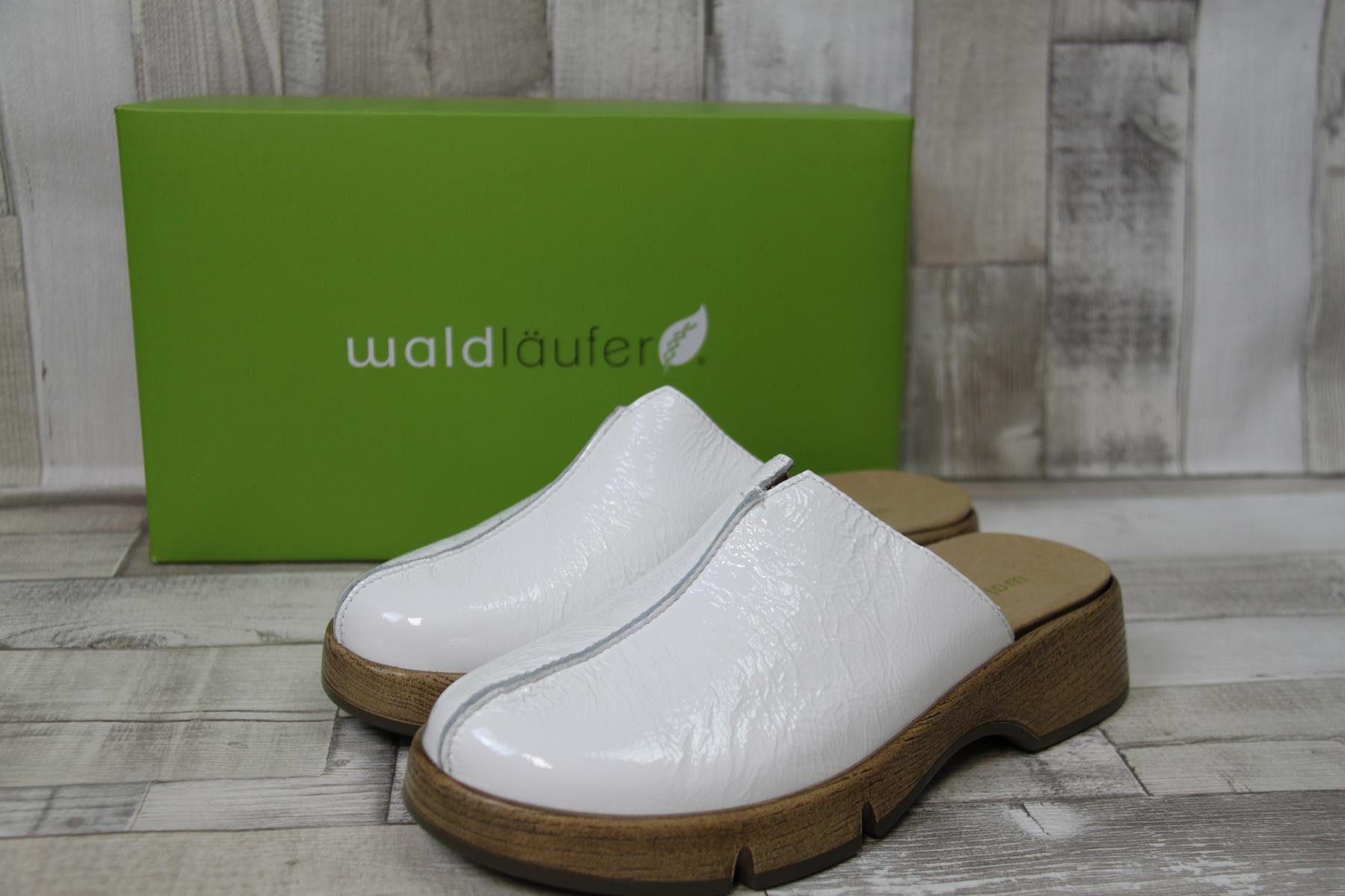 Waldläufer Waldläufer Damen Clog H-Akira weiß-lack, herausnehmbare Innensohle 40 Pantolette