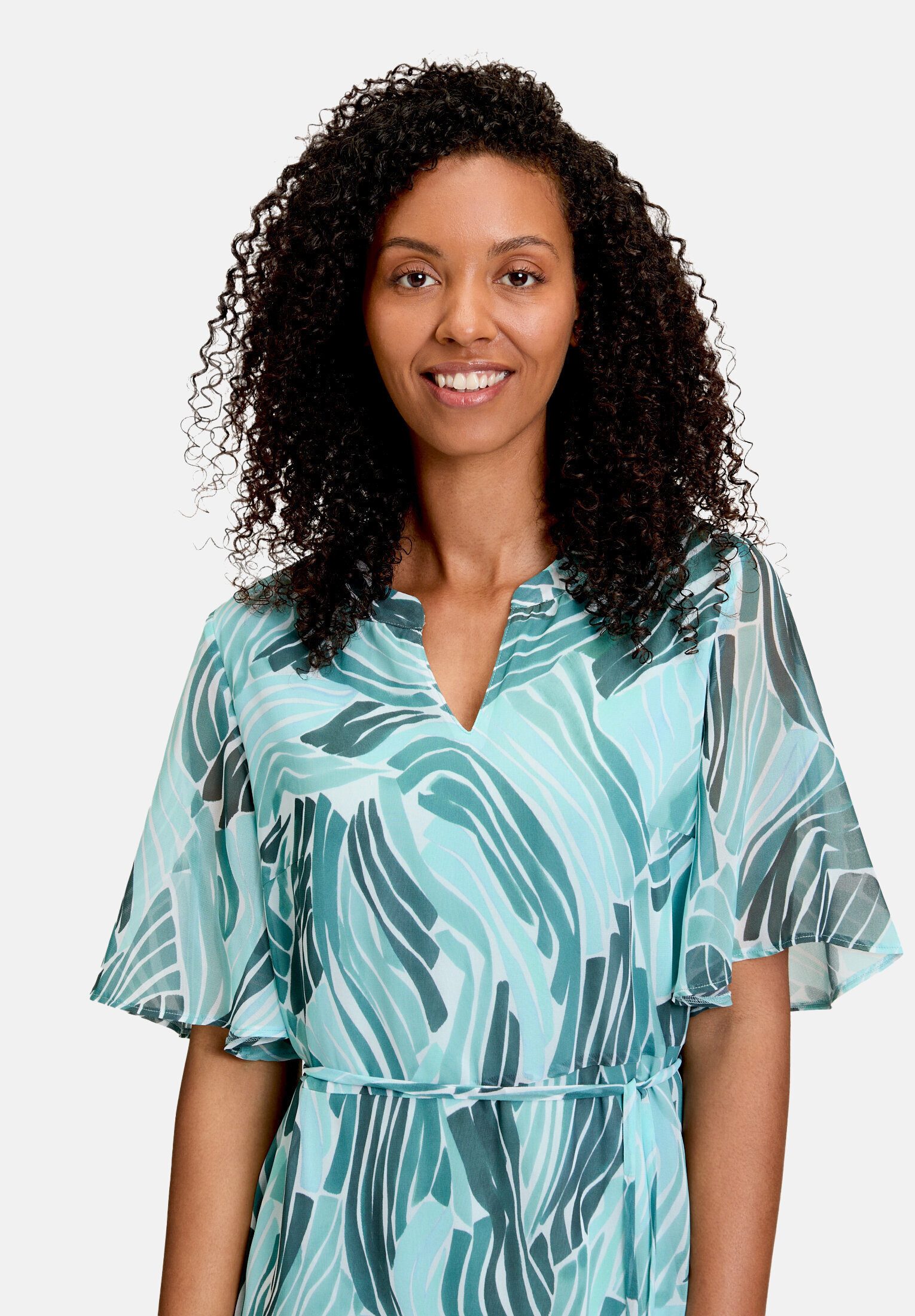 Betty&Co Chiffonkleid Damen mit Flügelärmeln Druck
