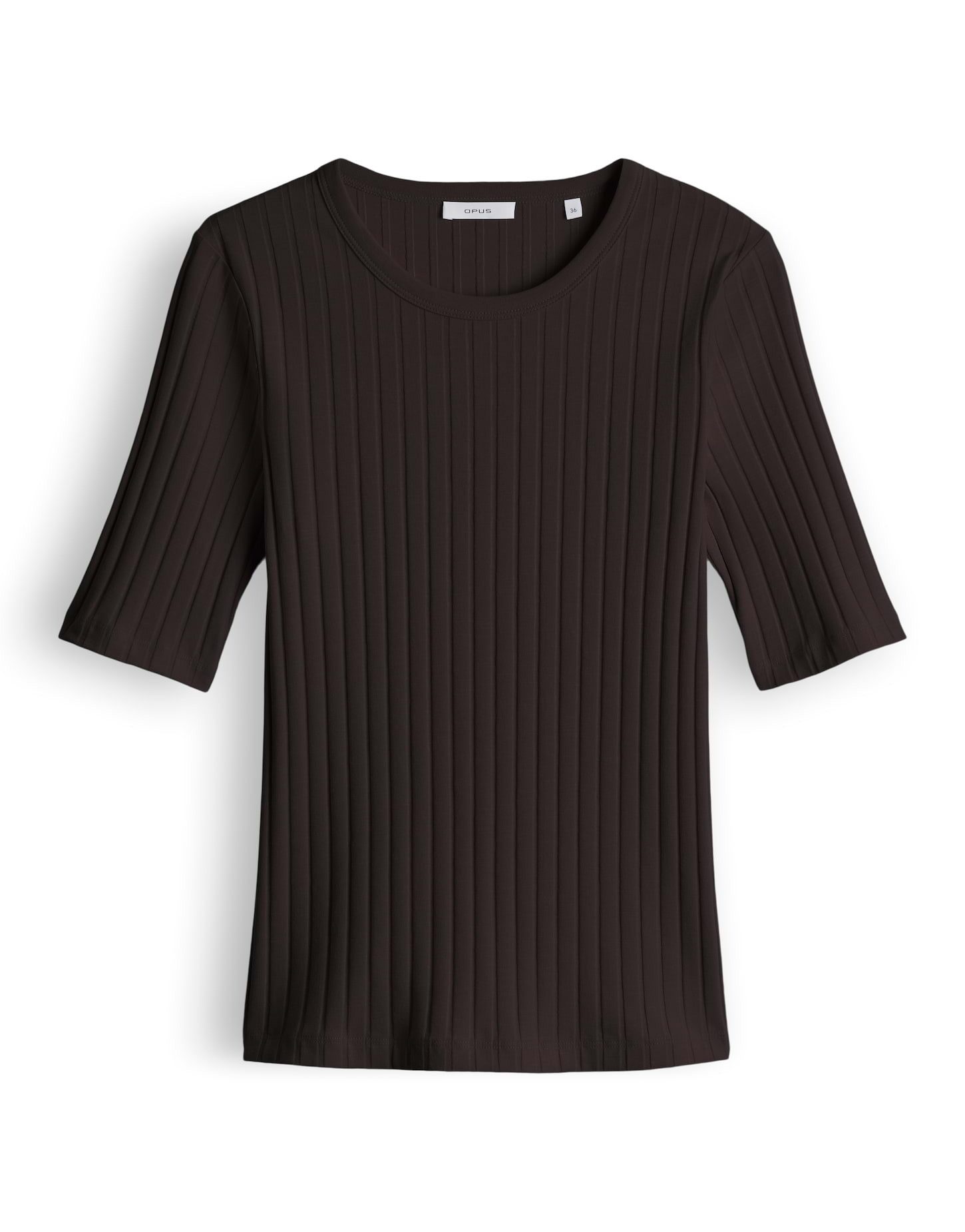 Kurzarmshirt Basic Rippshirt aus Baumwoll Mix