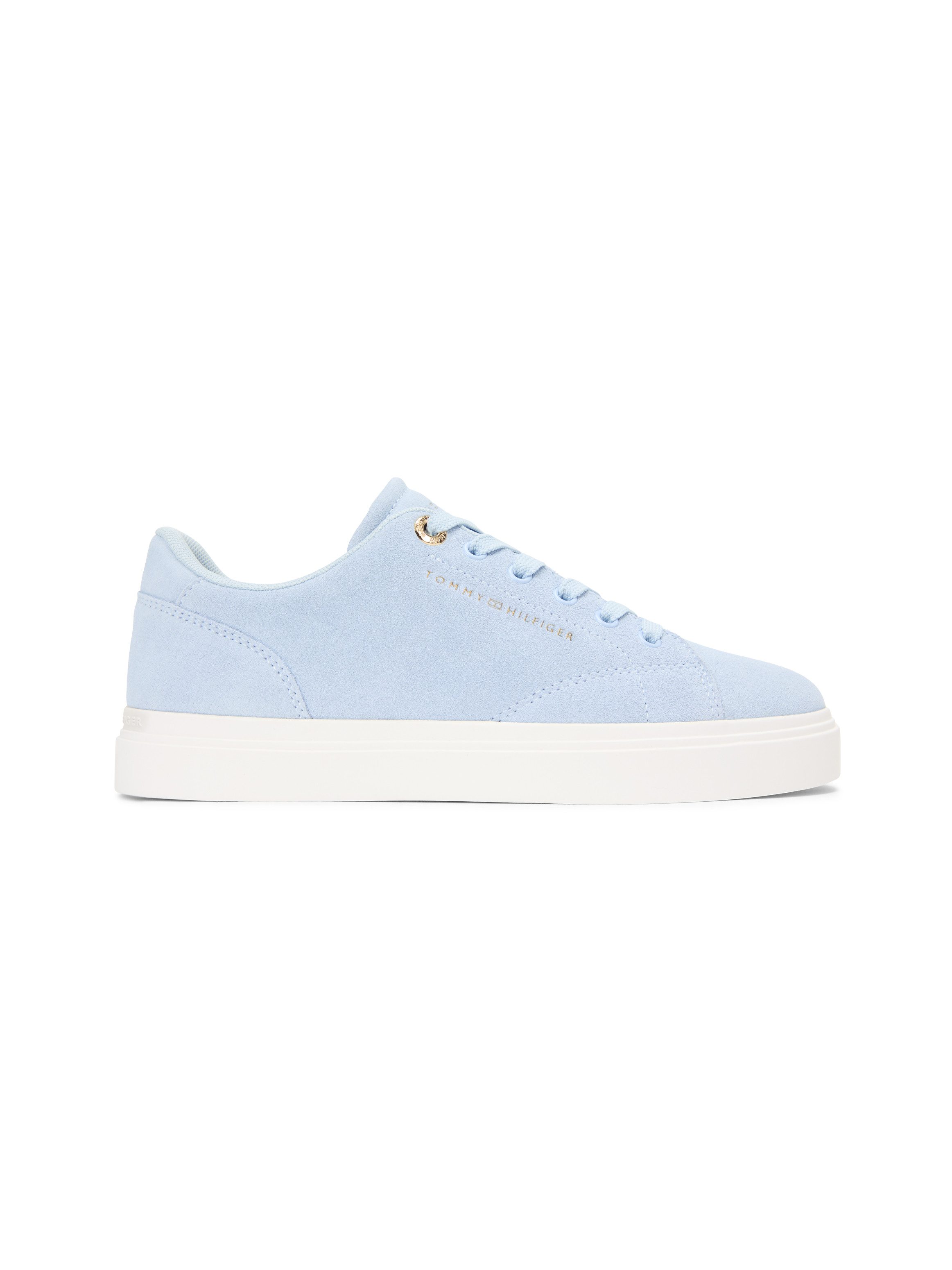 Tommy Hilfiger TH FEMININE CUPSOLE SUEDE Plateausneaker Freizeitschuh, Halbschuh, Schnürer mit Logoschriftzügen – Bild 4 von 5