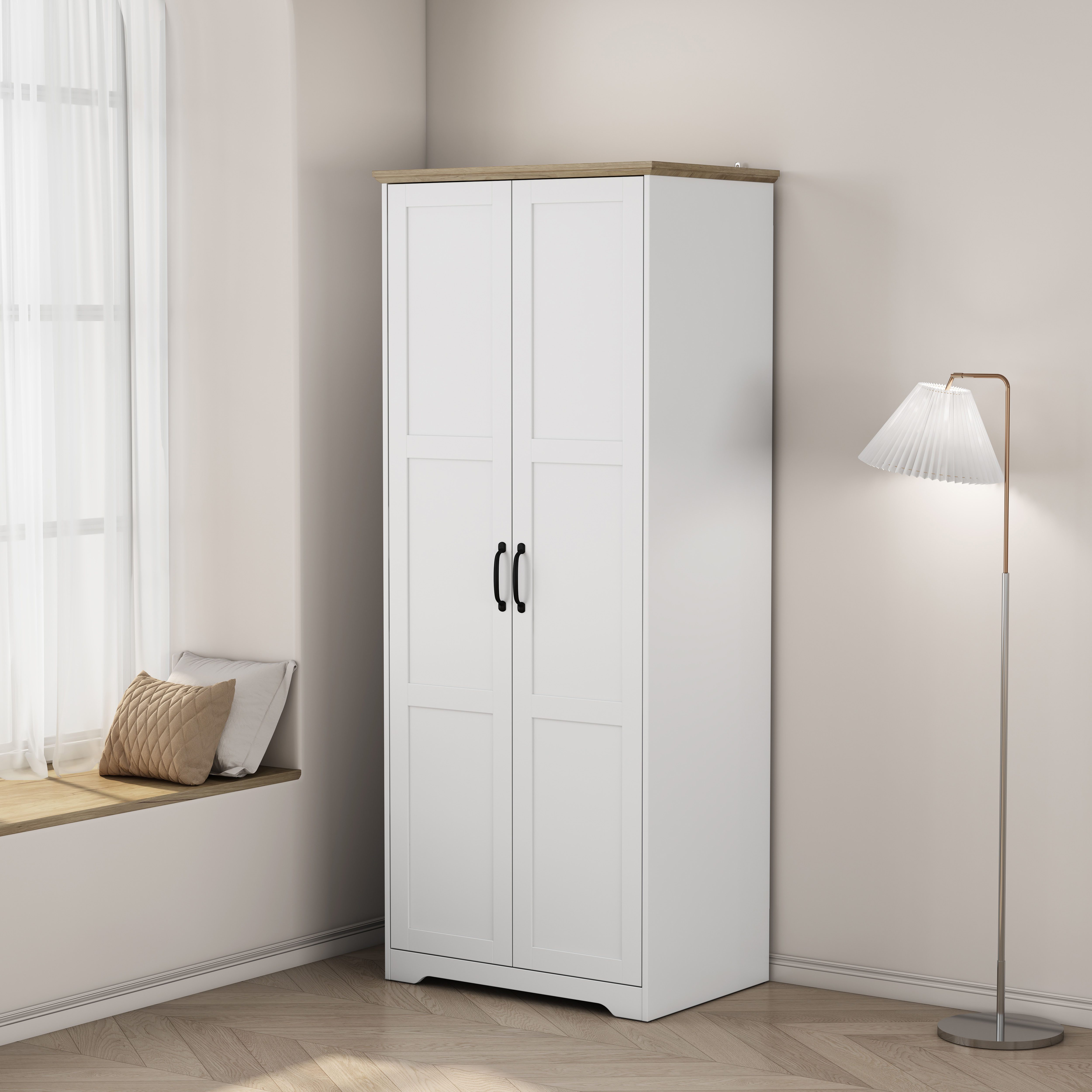 OTTO home Kleiderschrank Emmilia Schrank Schlafzimmerschrank im Landhaus Design Landhaus Schrank mit 2 Türen in Breite 82,7cm, Höhe 2m