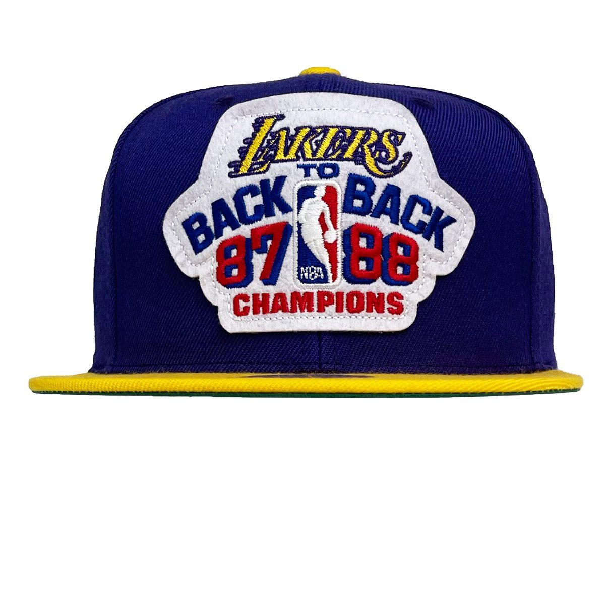 Angeles Lakers Cap & 87/88 Back Mitchell Champs Los To Back Snapback Ness NBA