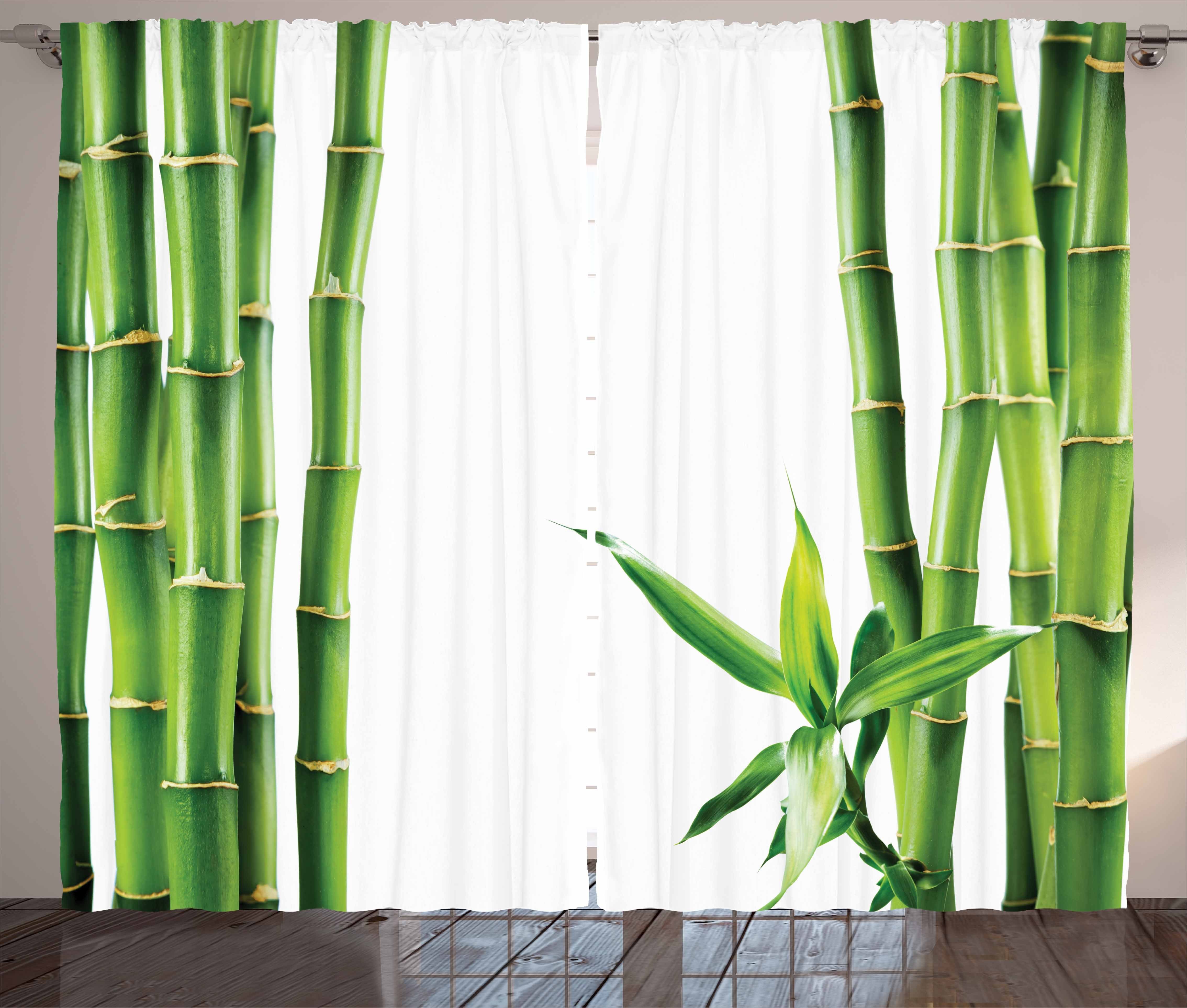 der Bambuspflanze Gardine Kräuselband Asiatisch Schlaufen und mit Abakuhaus, Haken, Vorhang Schlafzimmer Zweige