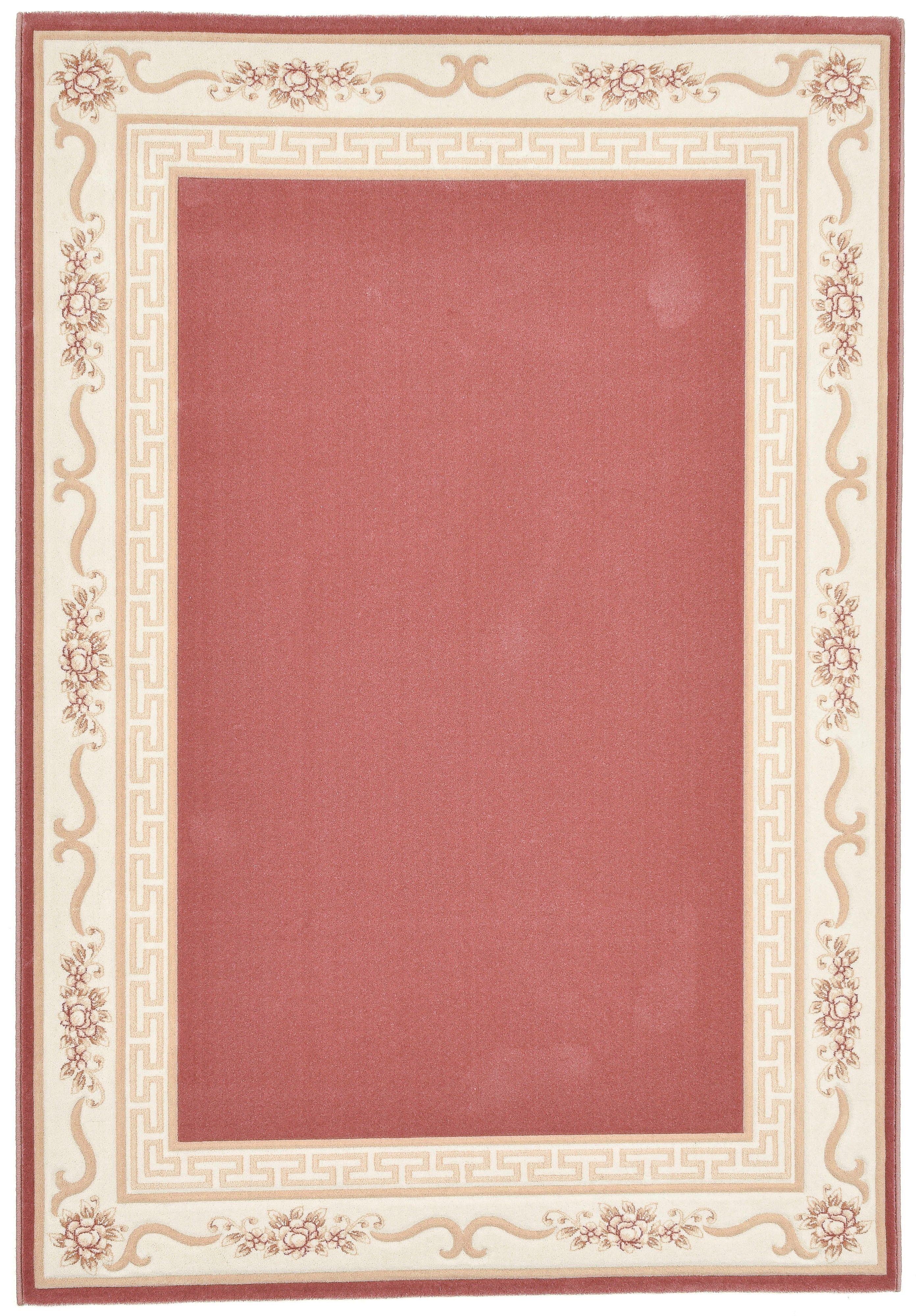 THEKO Wollteppich Pelinia 7745, rechteckig, Höhe: 12 mm, Kurzflor, Uni Farben, mit Bordüre, reine Wolle