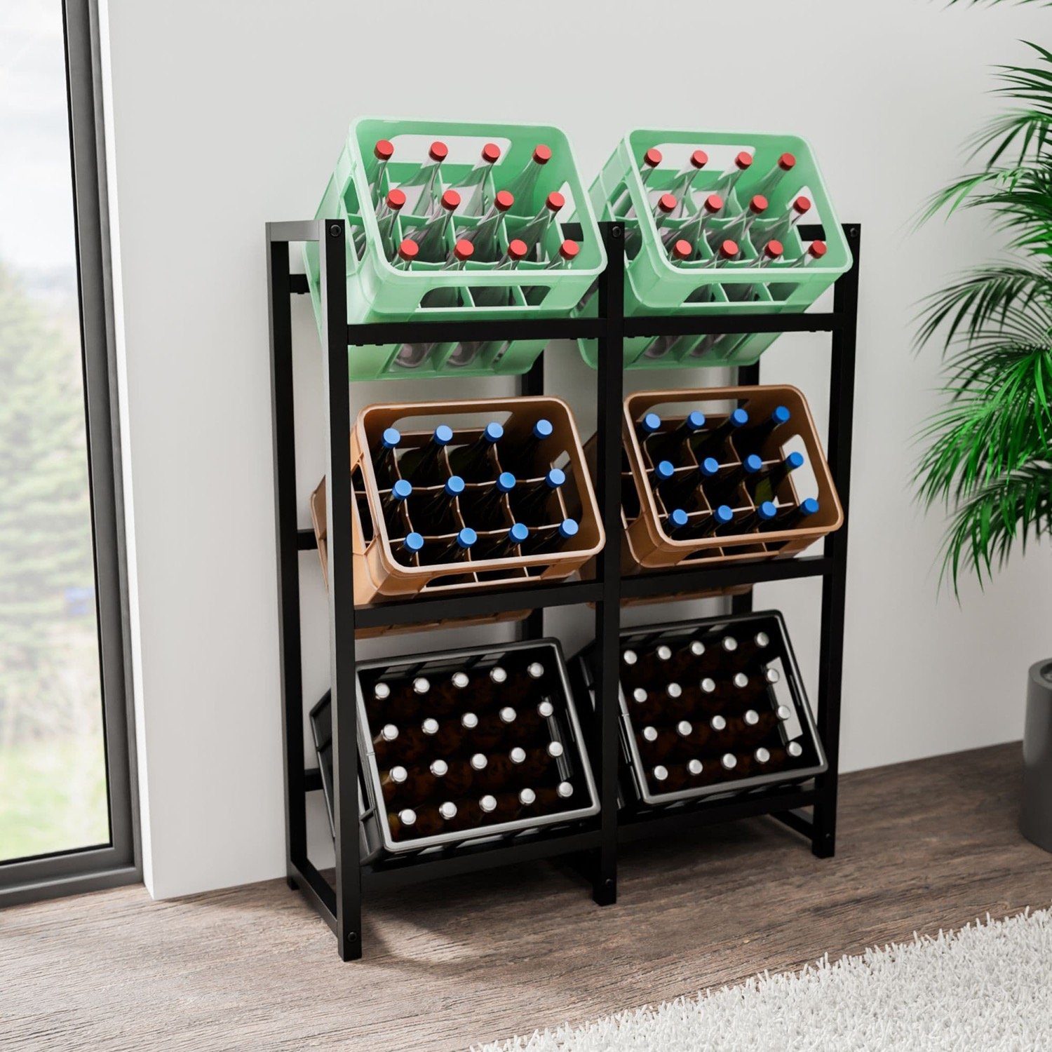 TPFLiving Standregal Getränkekistenständer Star - Getränkeregal für 6 Kiste günstig online kaufen