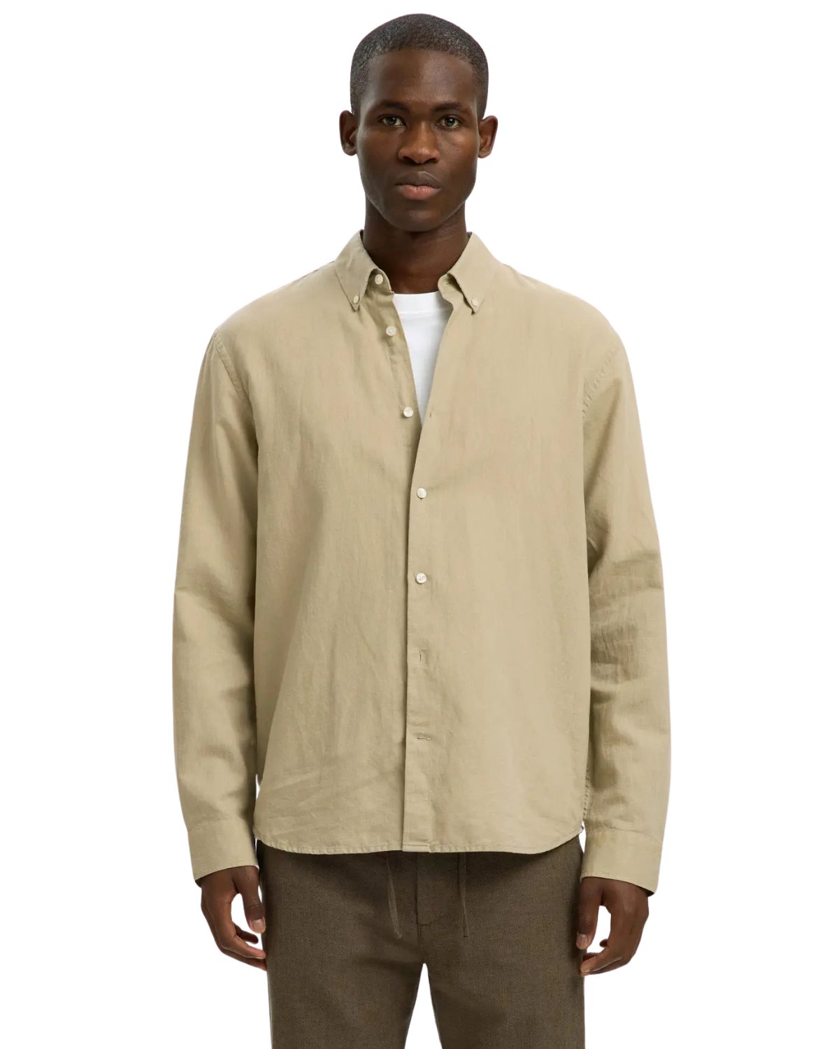 SELECTED HOMME Leinenhemd Leinen-Baumwoll-Mischgewebe