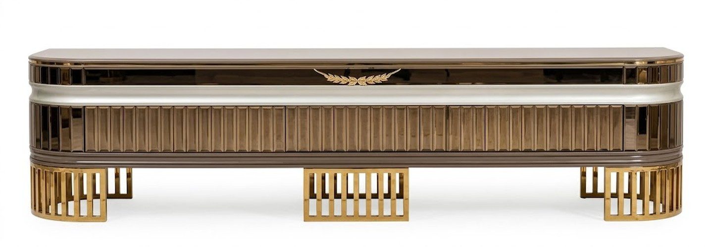 JVmoebel Lowboard TV Lowboard Gold Modern Designer Möbel Wohnzimmer Schrank Stauraum (1 St., 1-tlg)