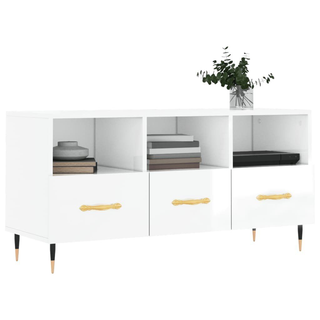 TV-Schrank Hochglanz-Weiß furnicato cm 102x36x50 Holzwerkstoff