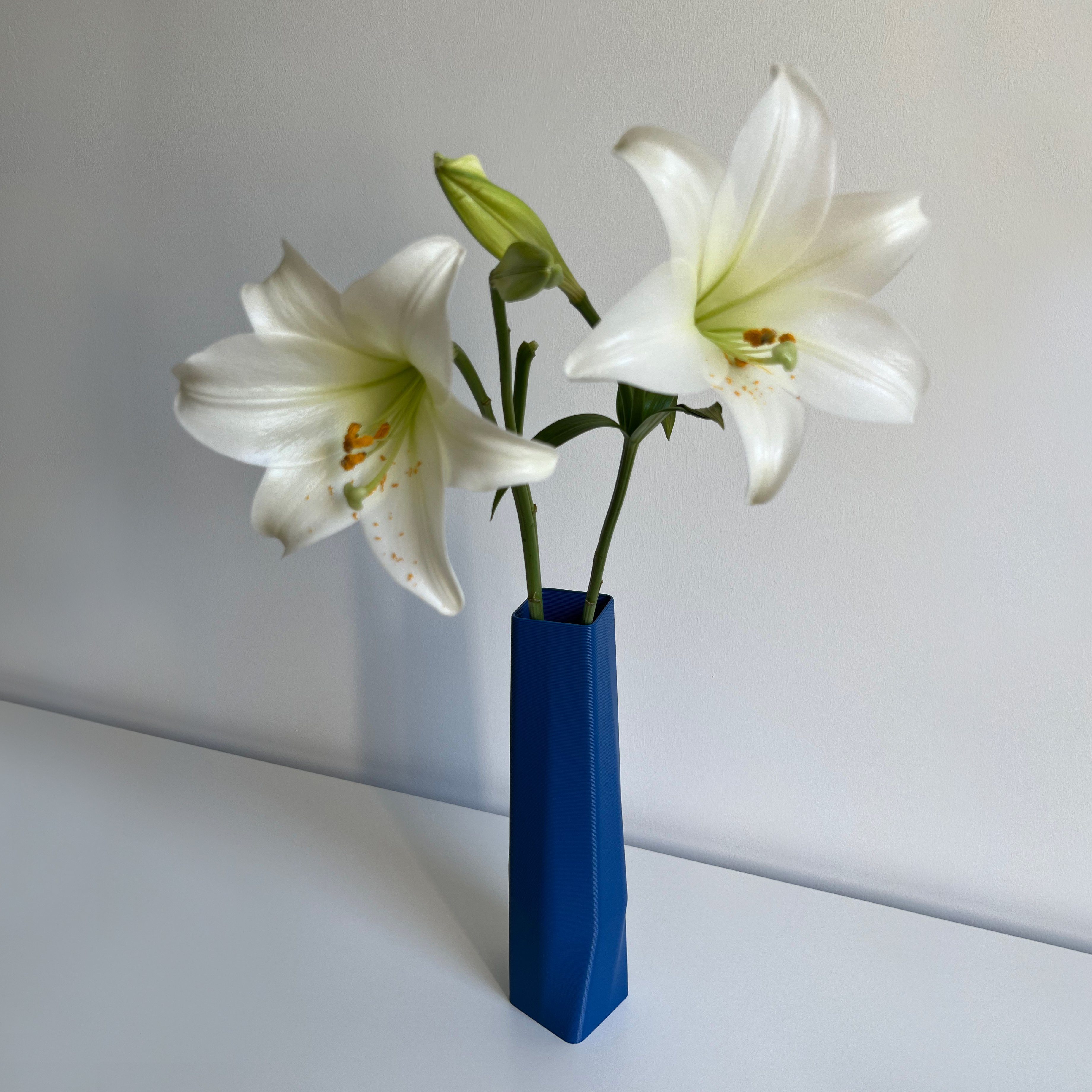 - Wasserdicht; the - Dekovase Decorations vase (Einzelmodell, (Rillung) innerhalb Shapes Leichte viele Materials 1 des 3D (basic), 3D-Druck Vasen, 100% Farben, Struktur Vase), Blau square