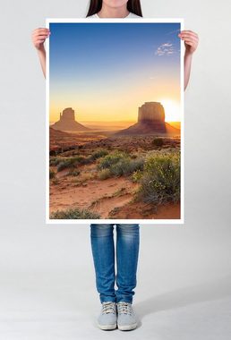 Sinus Art Poster Landschaftsfotografie 60x90cm Poster Monument Valley im Zwielicht USA
