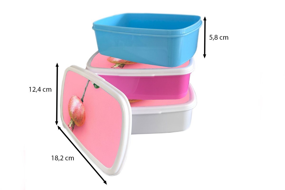 MuchoWow Lunchbox Pflanzen - Sommer für Brotdose, - Mädchen und Brotbox weiß für Kinder (2-tlg), Erwachsene, Jungs Rosa, und Kunststoff