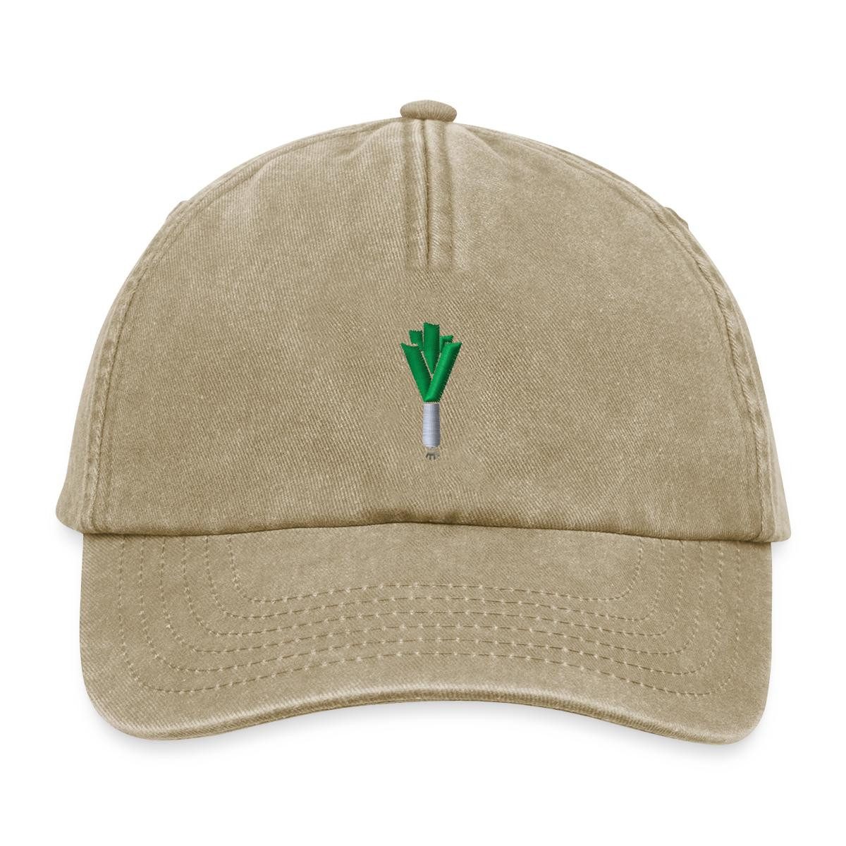 Baseball Cap Stickmotiv Lauch Mit Humorvollem Gemüse Motiv Vintage Cap