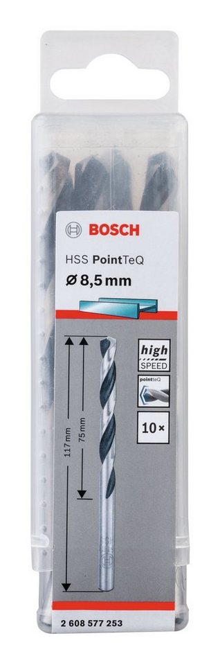 Thumbnail - BOSCH Metallbohrer, (10 Stück), HSS PointTeQ (DIN 338) Metallspiralbohrer - 8,5 mm - 10er-Pack