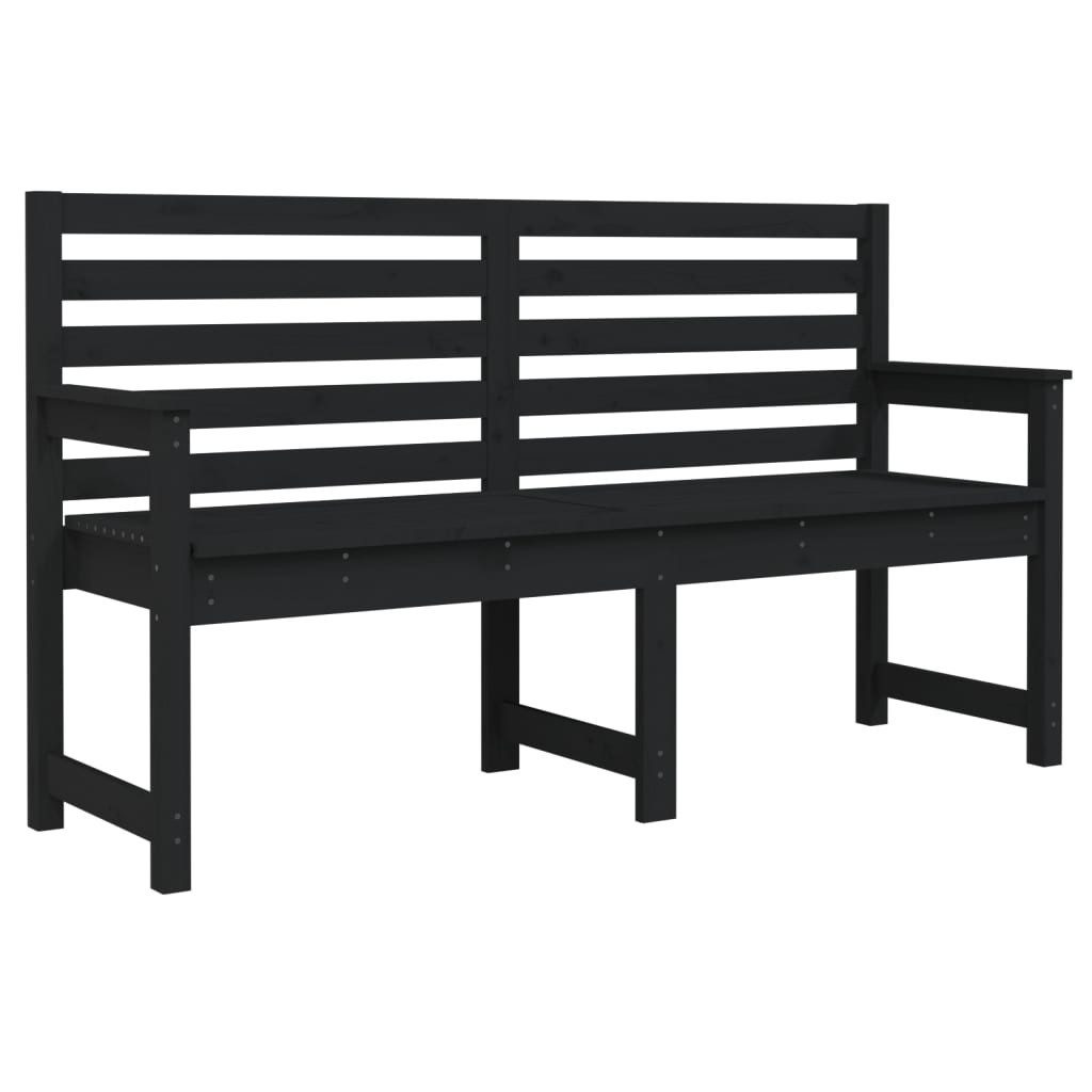 furnicato Gartenbank Schwarz 159,5x48x91,5 cm Massivholz günstig online kaufen