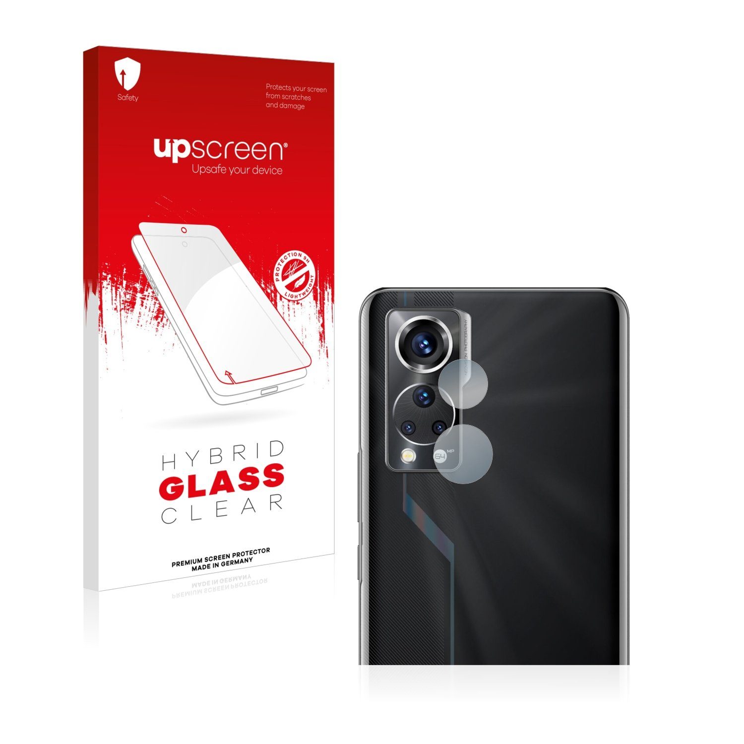 upscreen flexible Panzerglasfolie für ZTE Axon 30 5G (NUR Kameraschutz), Displayschutzglas, Schutzglas Glasfolie klar