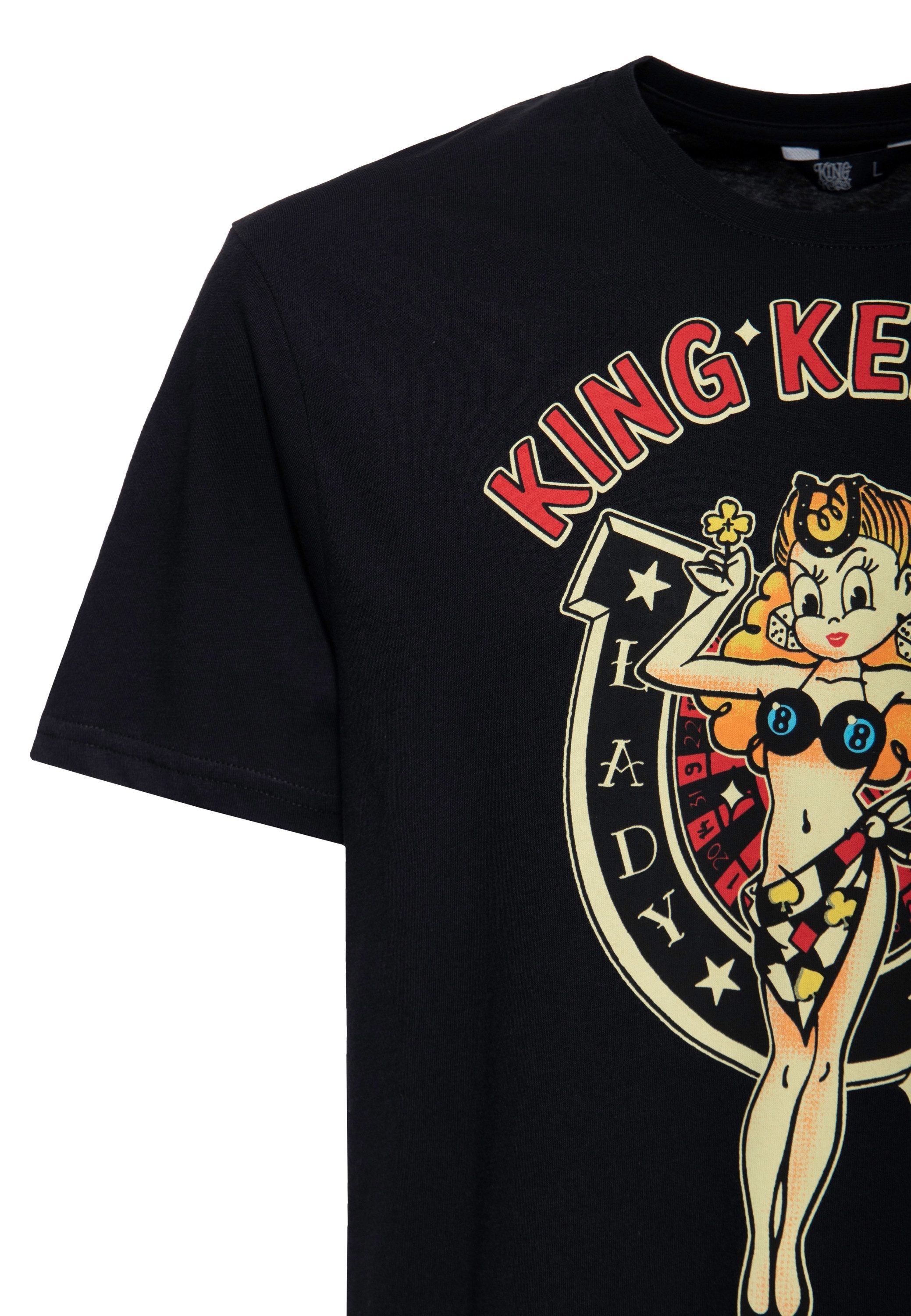 KingKerosin Print-Shirt Lady Luck (1-tlg) mit Comic-Art Print