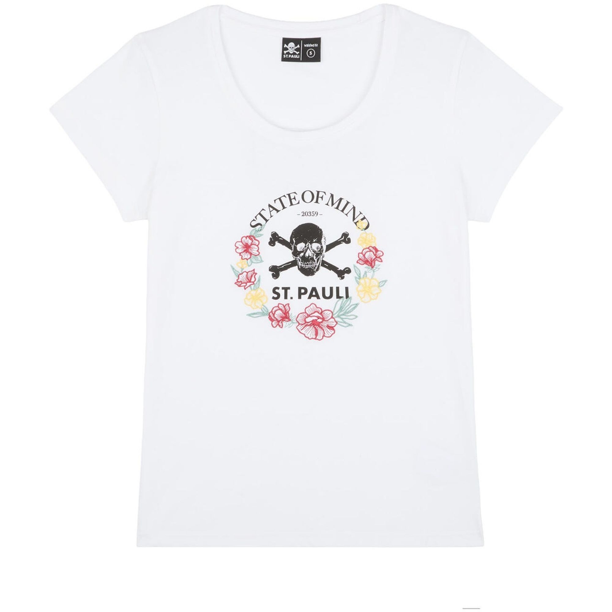 FC St. Pauli T-Shirt FC St. Pauli - T-Shirt tailliert "TK Floral" - Weiß