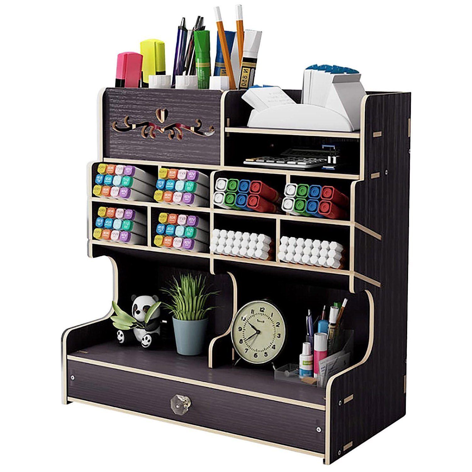zggzerg Regal-Schreibtisch Schreibtisch-Organizer aus Holz für günstig online kaufen