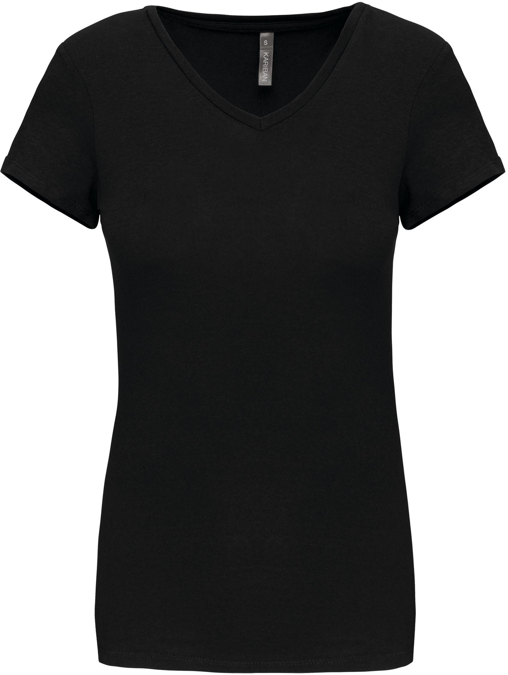 V-Shirt Kurzarm-Damen-T-Shirt mit V-Ausschnitt