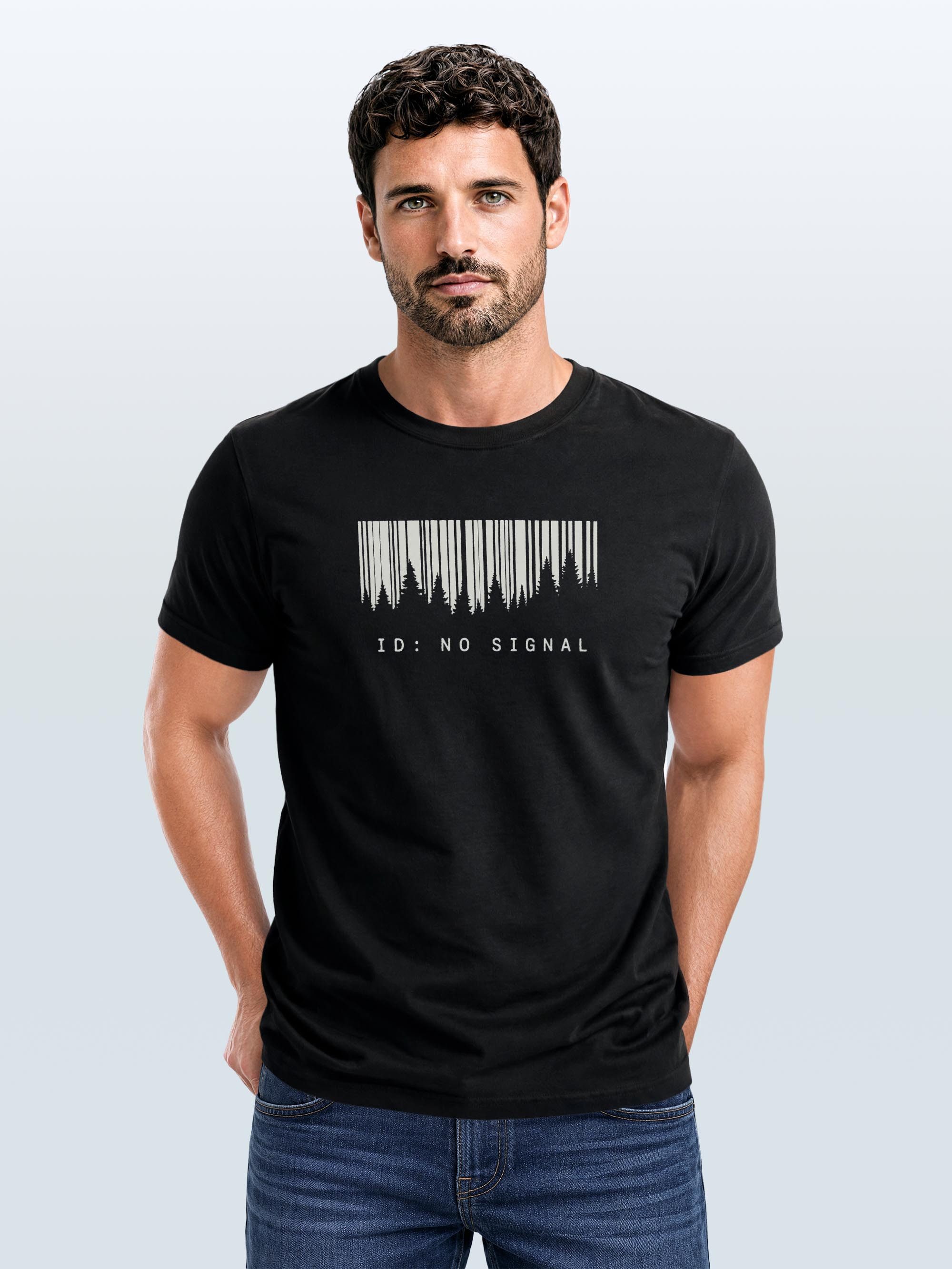 Neverless Print-Shirt Herren T-Shirt Frontprint - Outdoor Design No Signal - Baumwollshirt mit Print – Bild 3 von 5