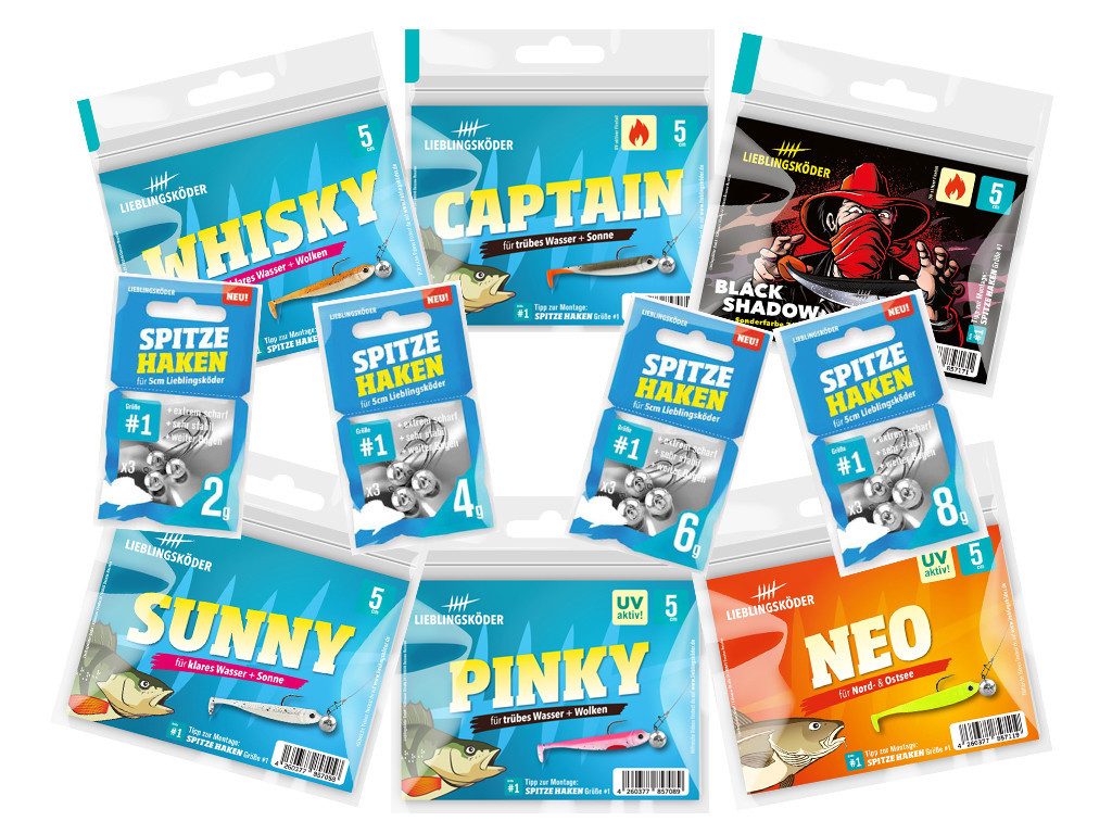 Lieblingsköder Kunstköder Lieblingsköder Barsch 5 cm Komplett - Tacklebox, (Komplettbox incl Zubehör, 1-St. SpinMad Originals 15 Farben), Effektiver Lauf, Exzellente Verarbeitung