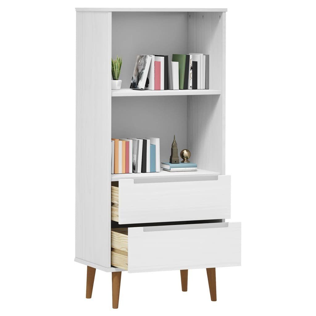 MOLDE furnicato Bücherregal Weiß 60x35x133,5 Kiefer cm Massivholz