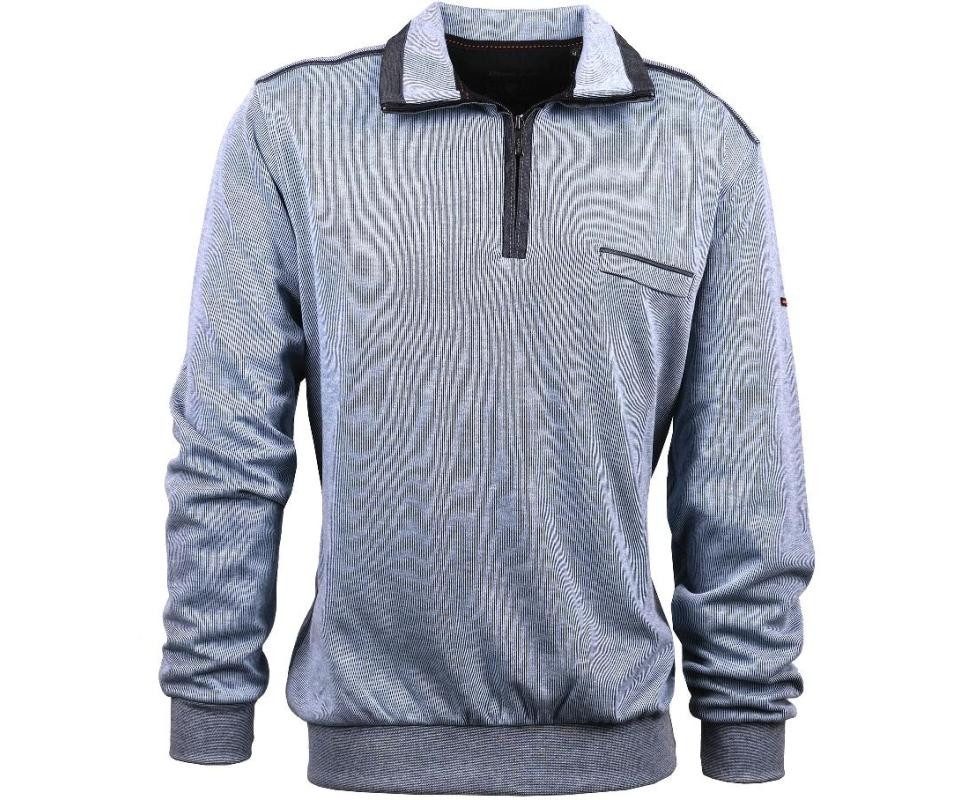 Mode Monte Carlo Sweatshirt Sweat-Shirt Troyer Zip Himmelblau