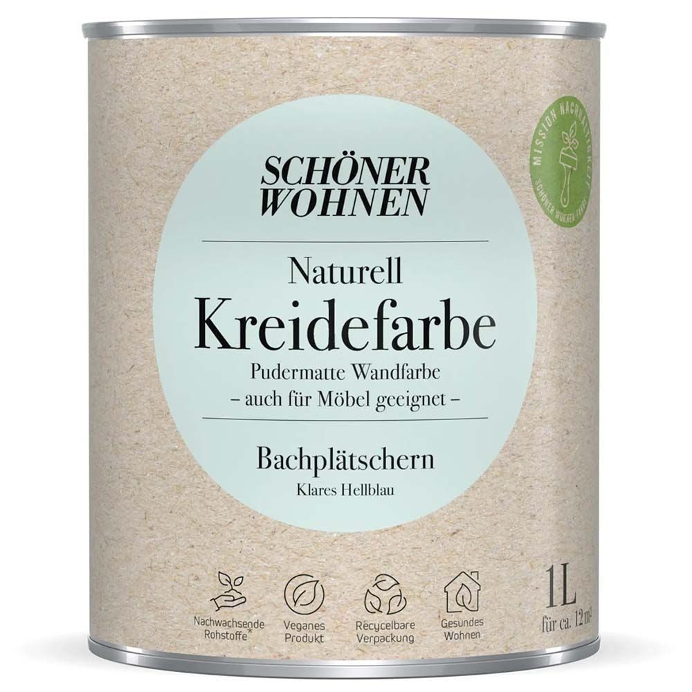 SCHÖNER WOHNEN FARBE Wandfarbe Schöner Wohnen Naturell Kreidefarbe 1,0 Ltr. Bachplätschern