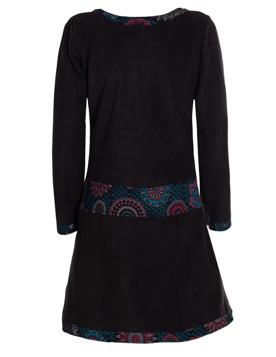 Vishes Midikleid Extra warmes Winterkleid Damen Langarm Kleider Sweatkleid Fleece Elfen, Hippe, Boho, Goa Style