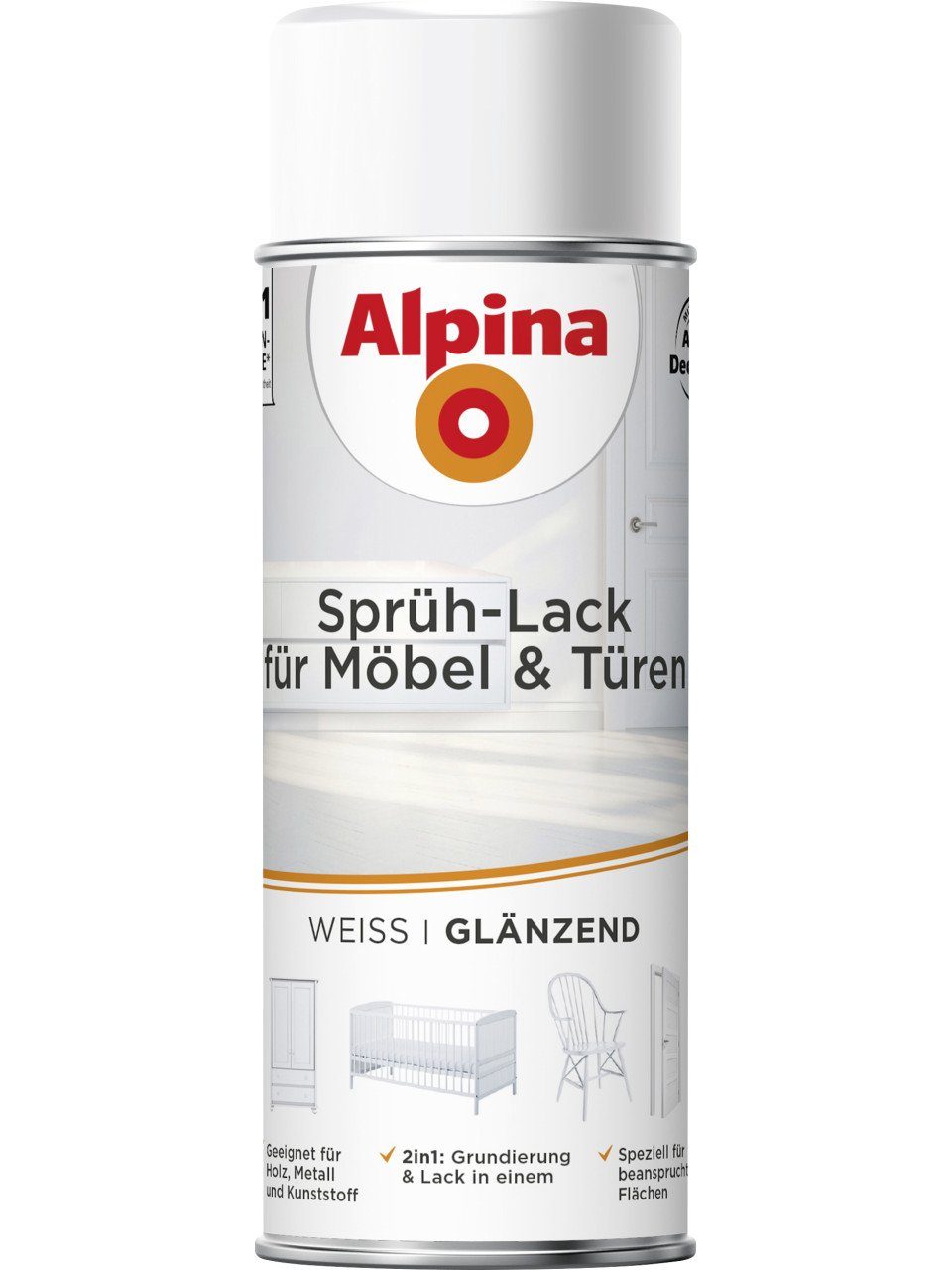 Alpina Sprühlack Alpina Sprühlack für Möbel & Türen 400 ml weiß