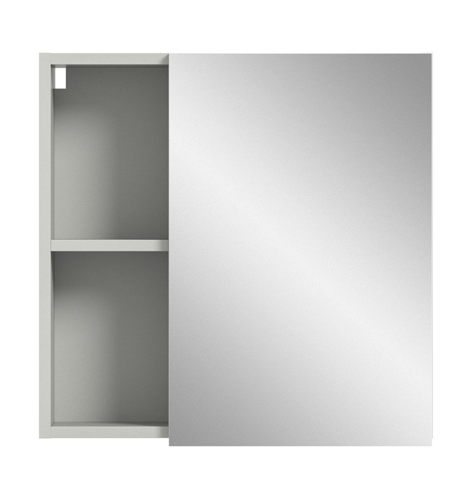 xonox.home Badezimmerspiegelschrank Spiegelschrank Copa hellgrau ohne Beleuchtung (1-St) Spiegel,Melamin beschichtet,Breite 55 cm,Drehtür