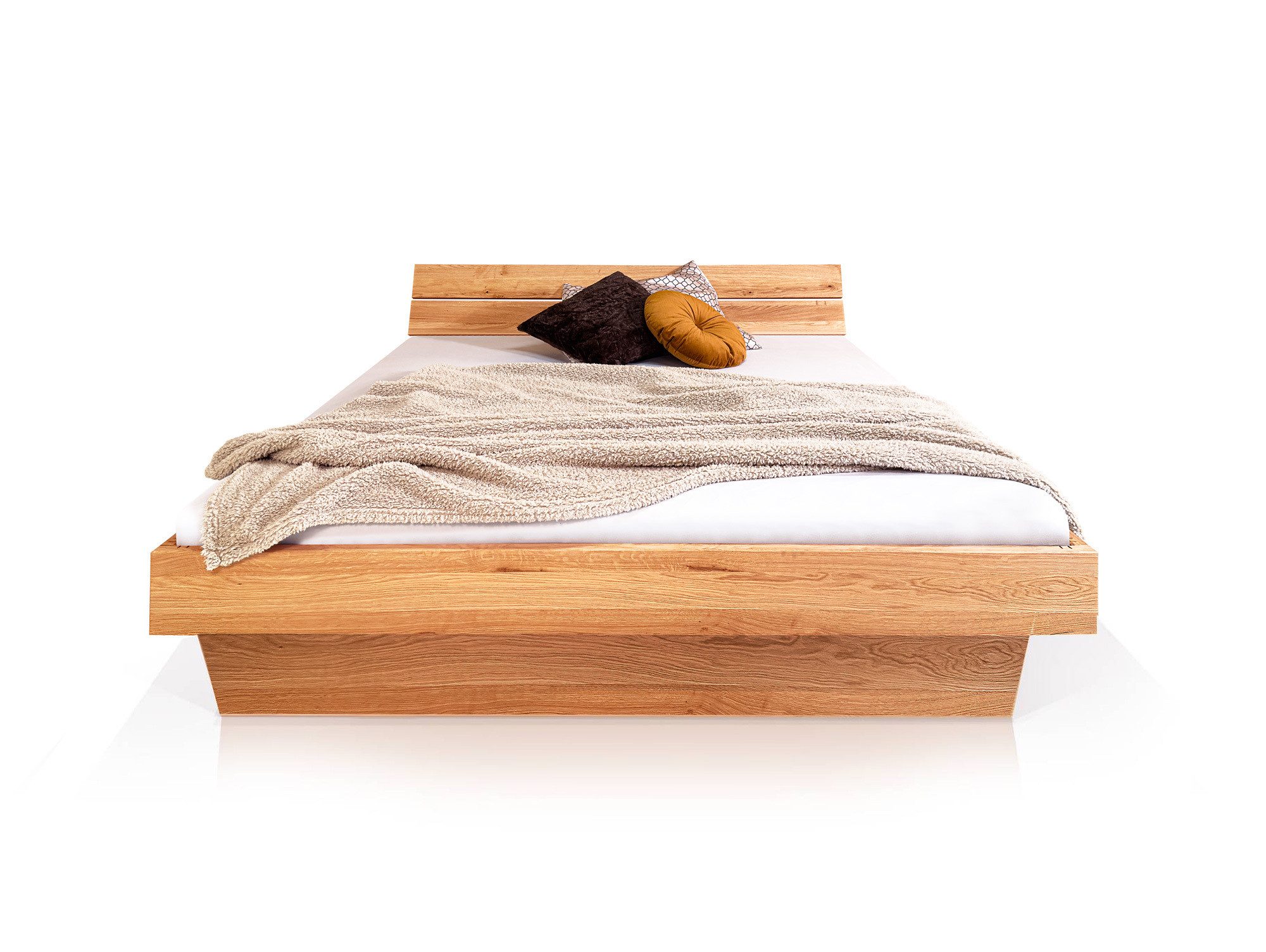 Moebel-Eins Massivholzbett, DAKONA Wangenbett mit Kopfteil, Material Massivholz