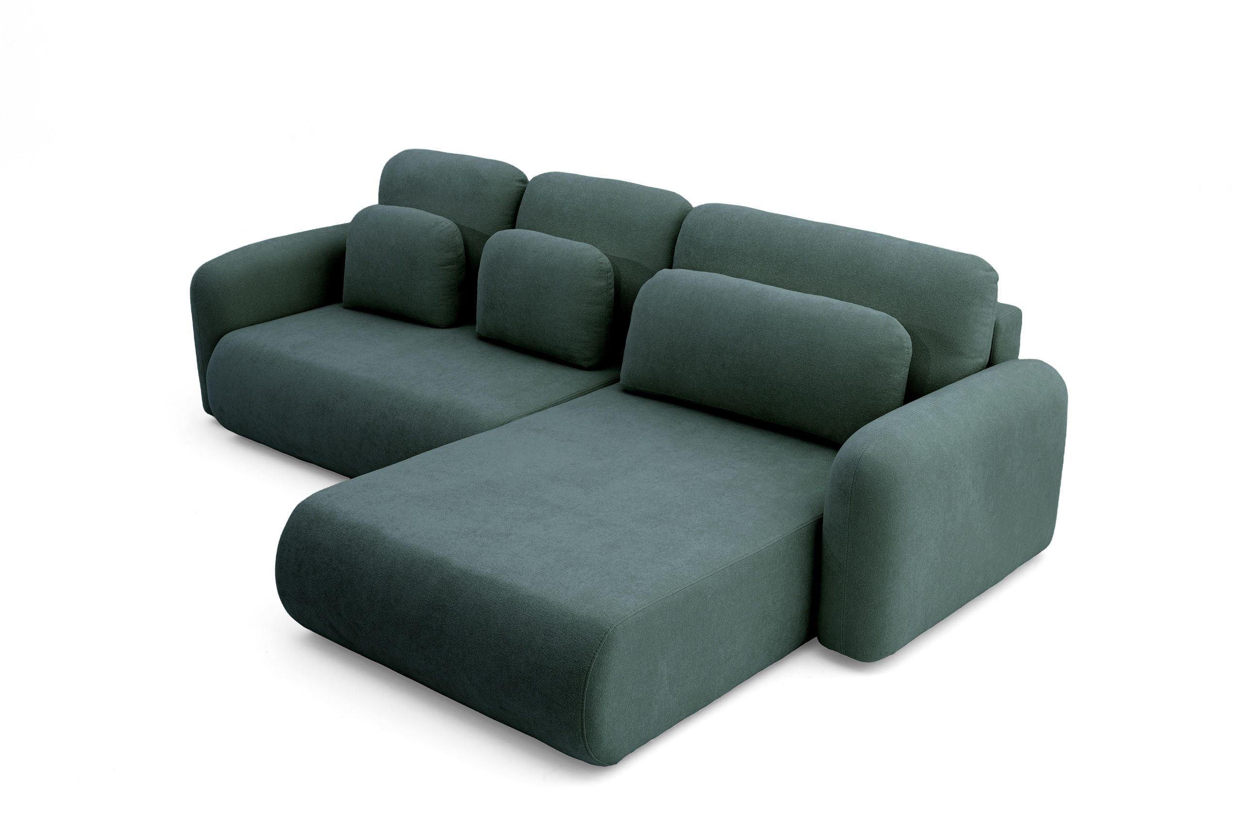 Muffo Ecksofa NEST, Schlaffunktion, Bettwäschebehälter