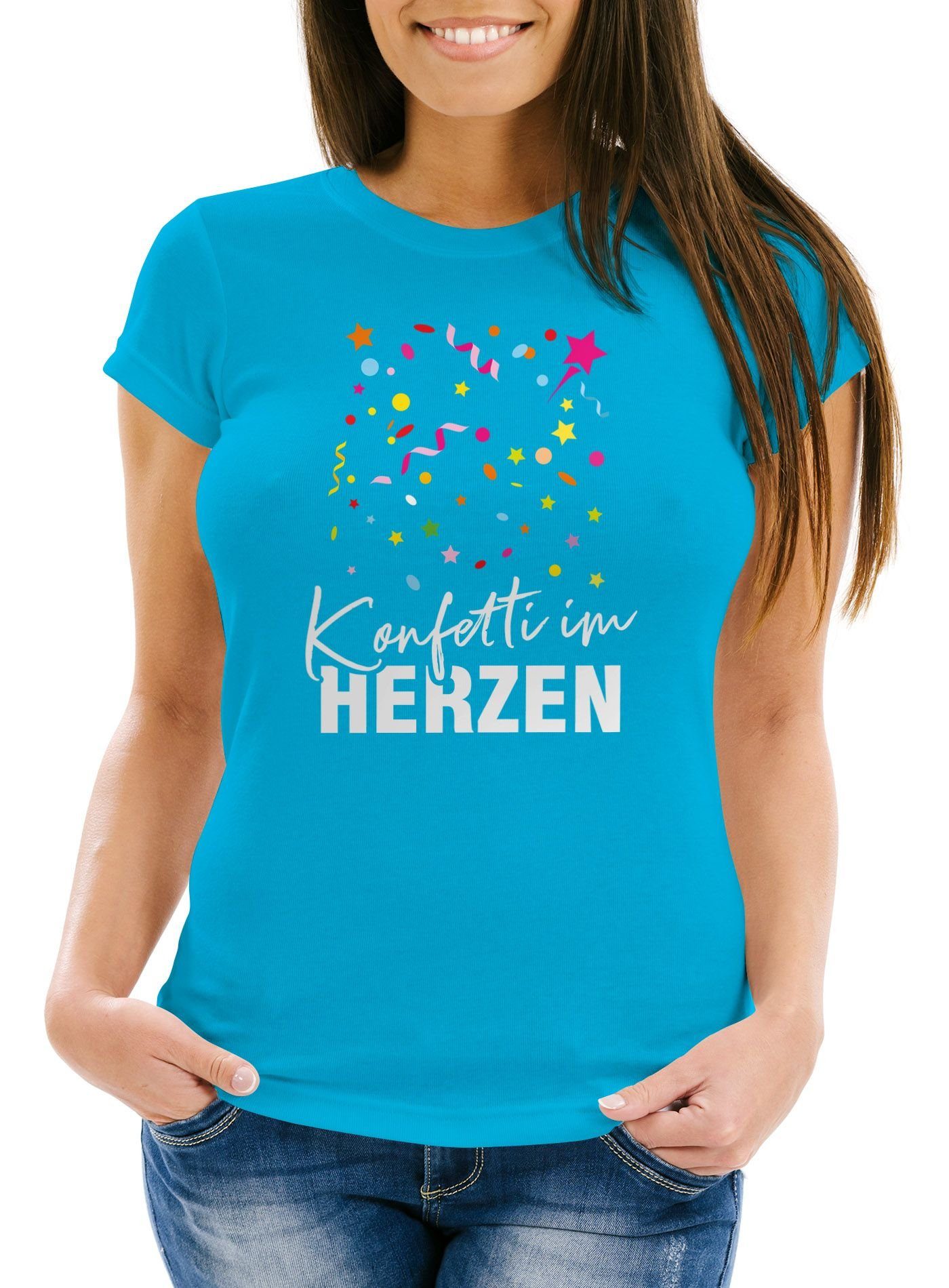 MoonWorks Print-Shirt Damen T-Shirt Fasching Karneval günstig online kaufen