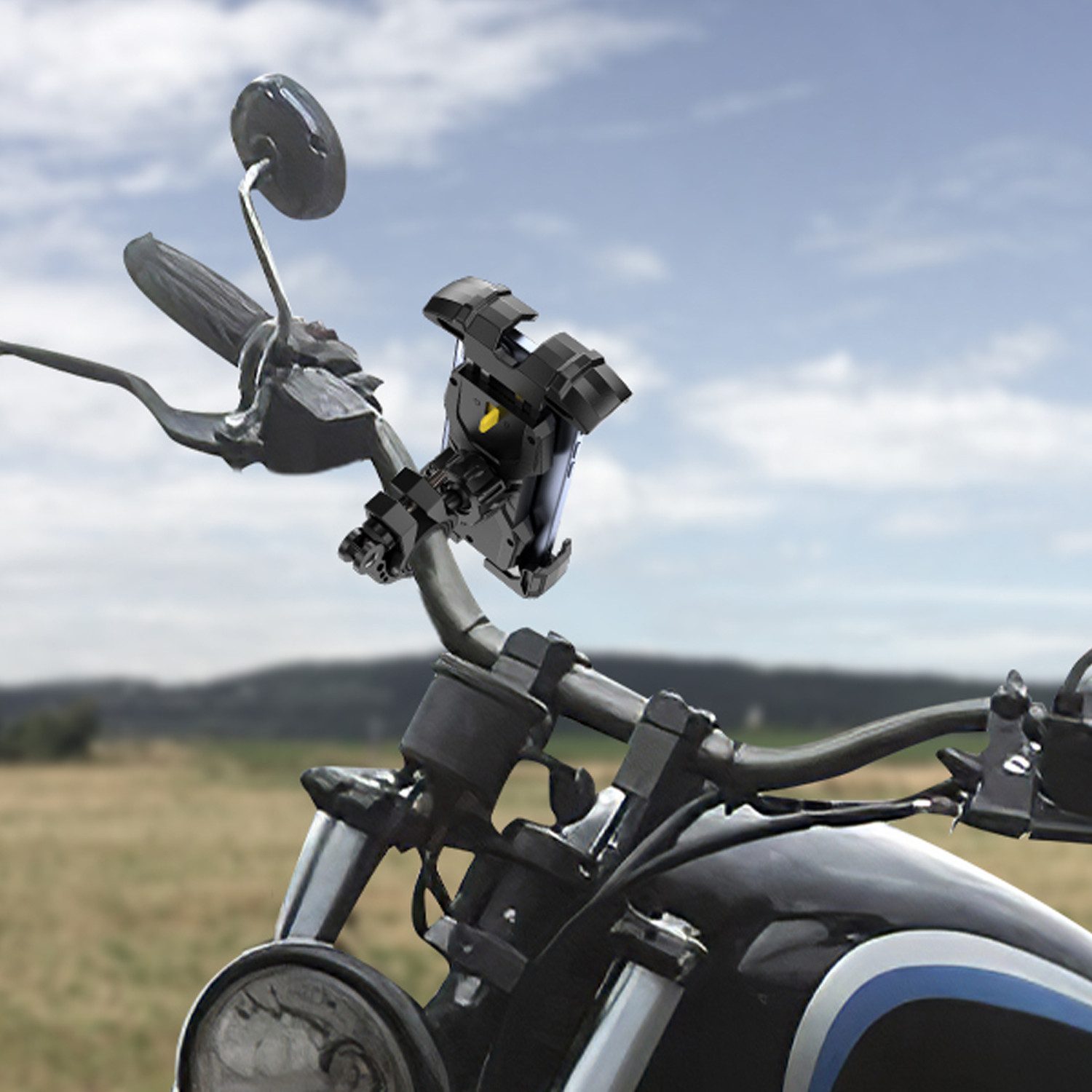 TUWENA Mobile Phone Holder for Motorcycle and Bicycle, 360° Rotation, Compatible with iPhone and Samsung Smartphones (up to 7 inches, for iPhone, Samsung, Huawei, and Xiaomi series phones, 360° Adjustable)