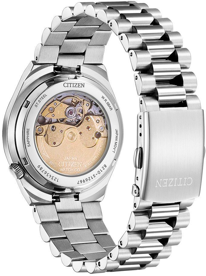 Citizen Automatikuhr TSUYOSA 60 H NJ0151-88X, Armbanduhr, Damenuhr, Herrenuhr, Edelstahlarmband, Saphirglas, Datum – Bild 4 von 4