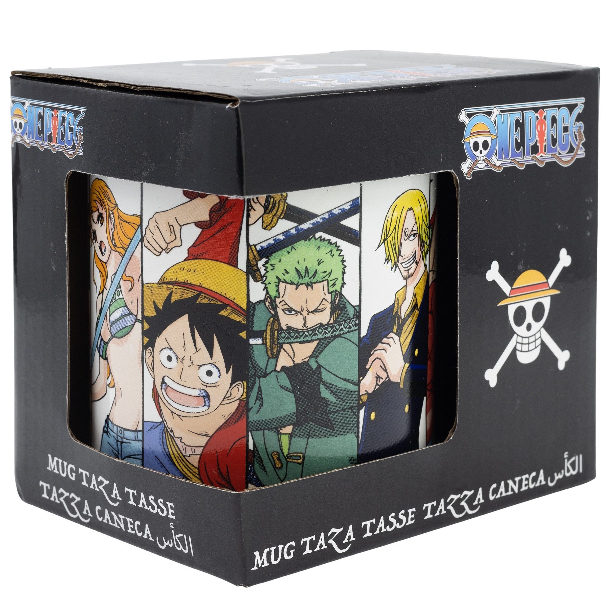 One Piece Anime Tasse Anime One Piece Ruffy Crew Teetasse Kaffeetasse Geschenkidee 325 ml, Keramik