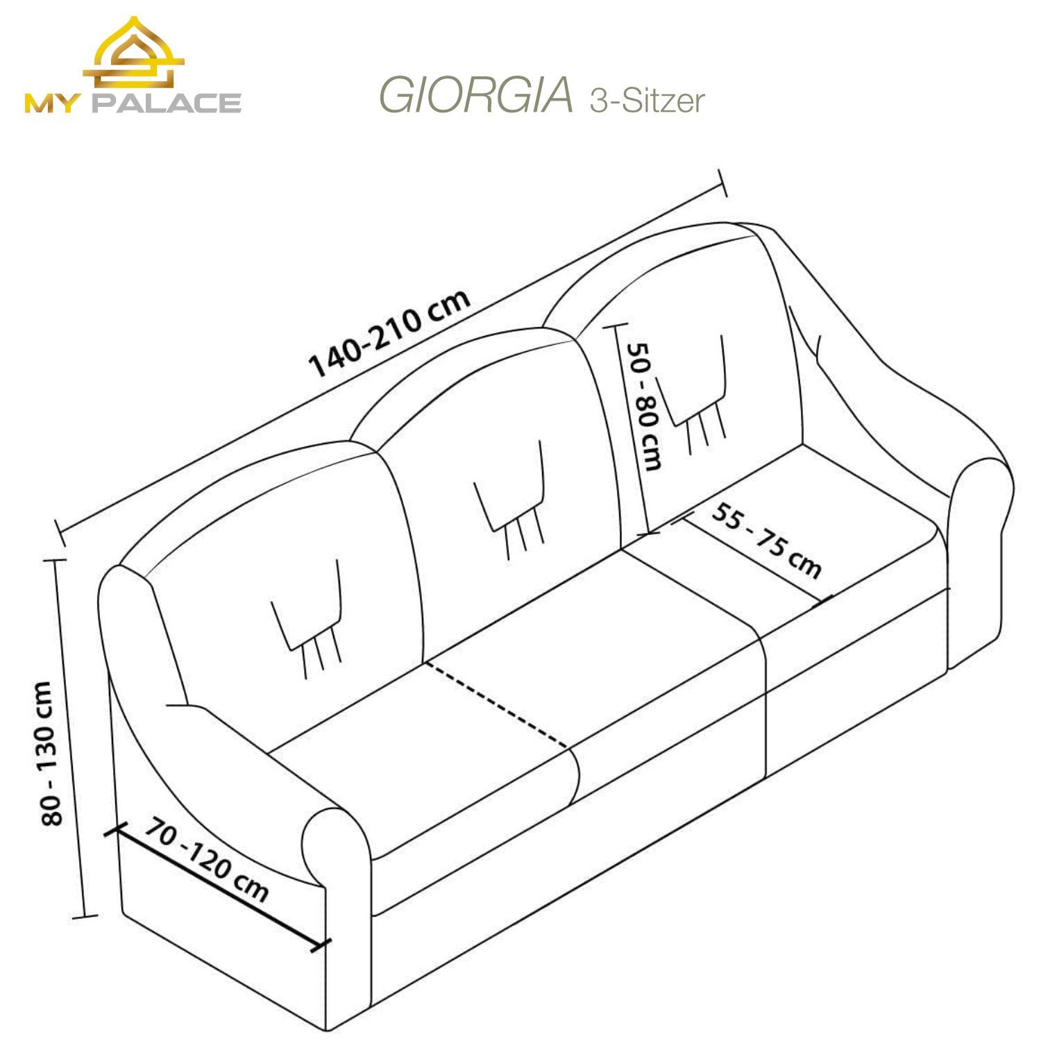 Sofahusse Sofahusse 3-Sitzer Sofabezüge elastischer SF, Ockerbraun und weich, neues Palace, elastisch waschbar Sofa - Wohngefühl. Ein Überwurf My