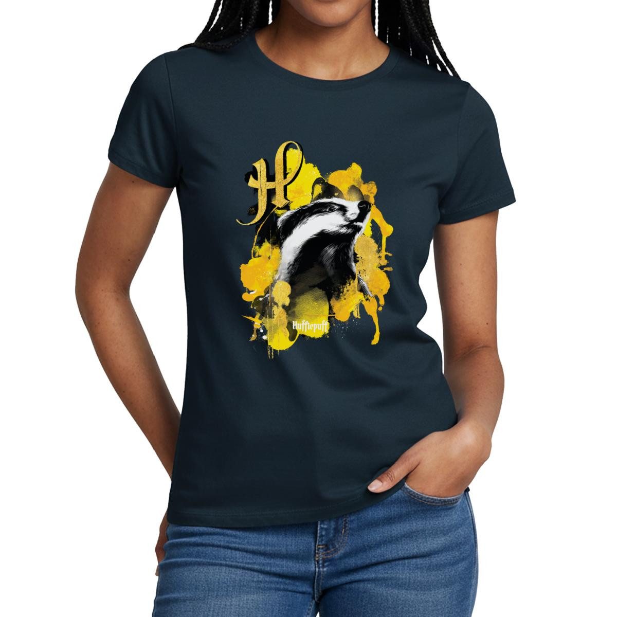 T-Shirt Harry Potter Haus Hufflepuff Dachs Frauen T-Shirt